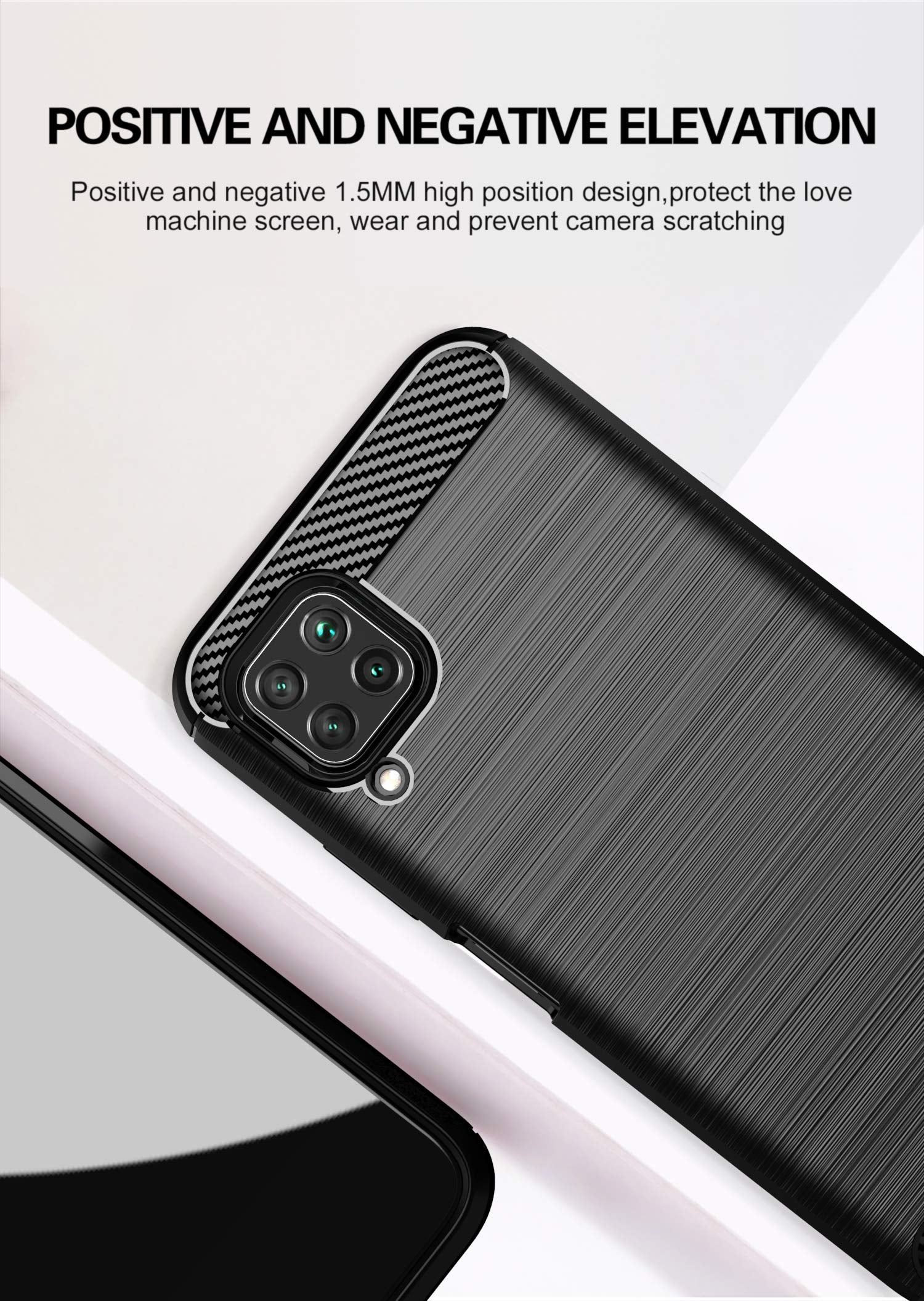 Funda Uso Rudo USDILU para Huawei P40 Lite Negro TPU Suave Silicón Flexible