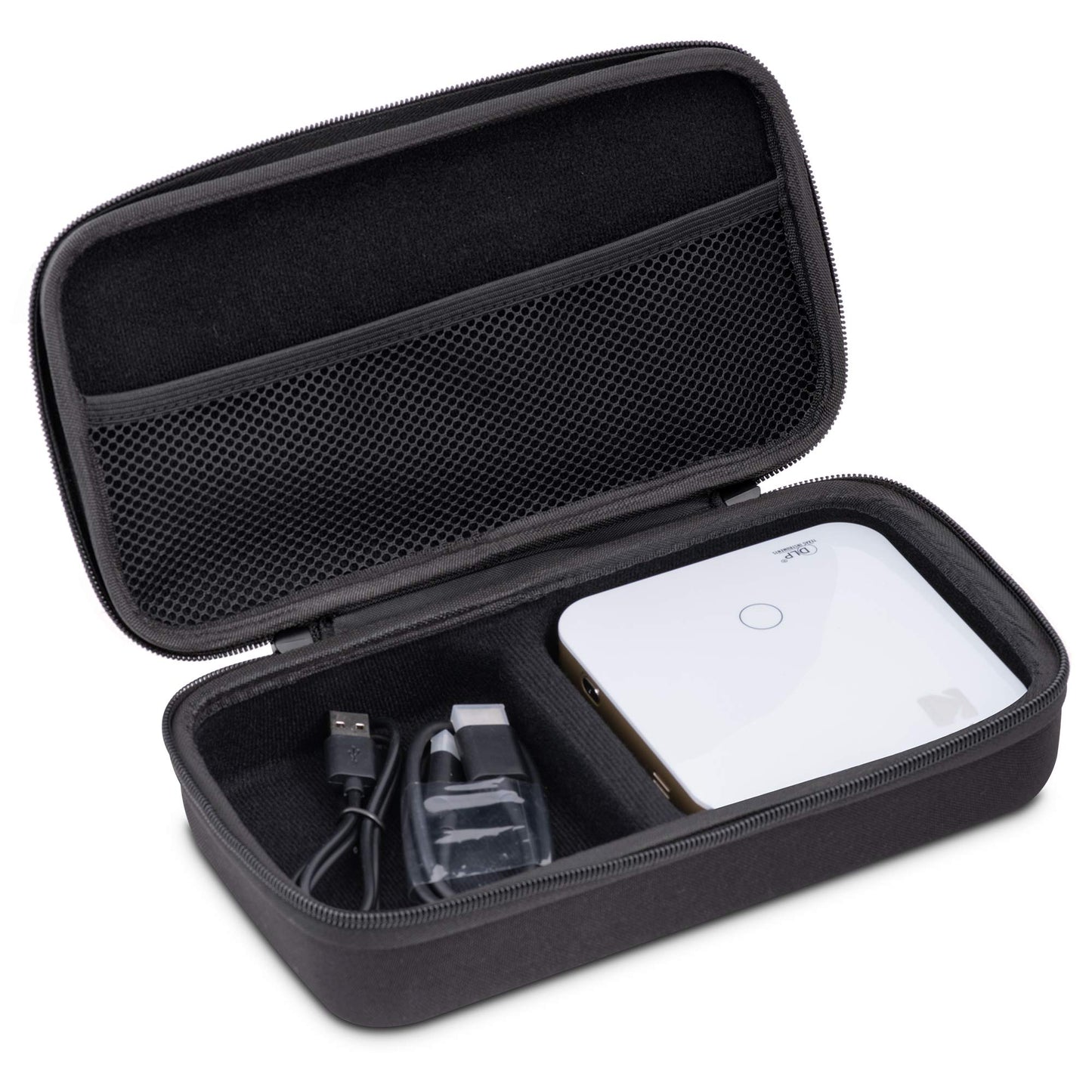 EVA - Funda para mini proyector de carcasa dura moldeada suave para proyector portátil KODAK Luma 75, a prueba de golpes, a prueba de polvo y resistente al agua, color negro