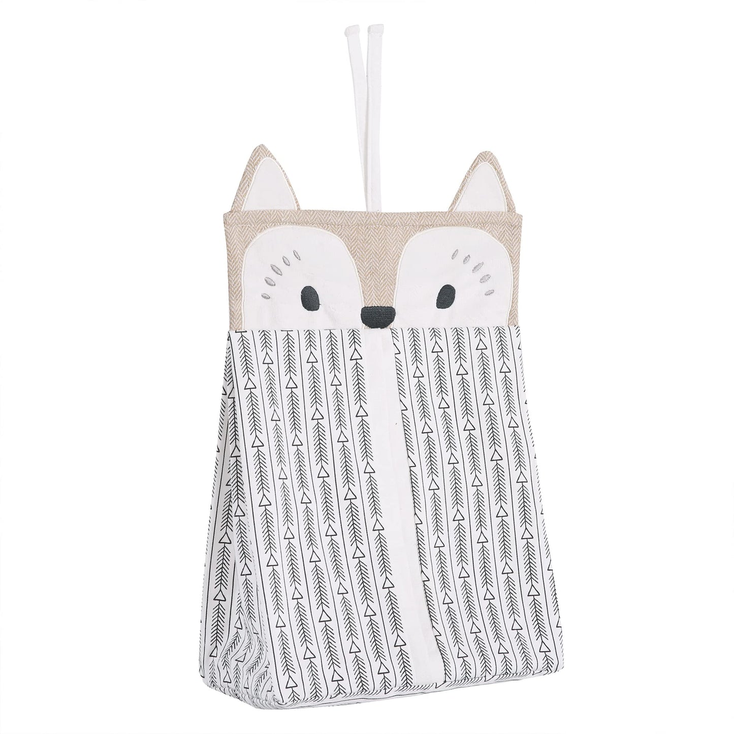 Levtex Baby - Juego de cama de cuna Bailey - Carbón, gris pardo, blanco - Tema de bosque neutro - Juego de 5 piezas incluye colcha, sábana bajera, apilador de pañales, calcomanía de pared y