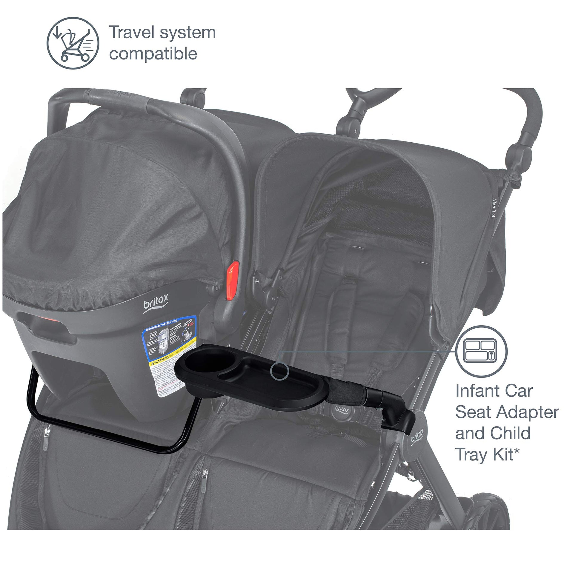 KIT, ICS ADAPTER & CHILD TRAY, B-LIVELY DOUBLE