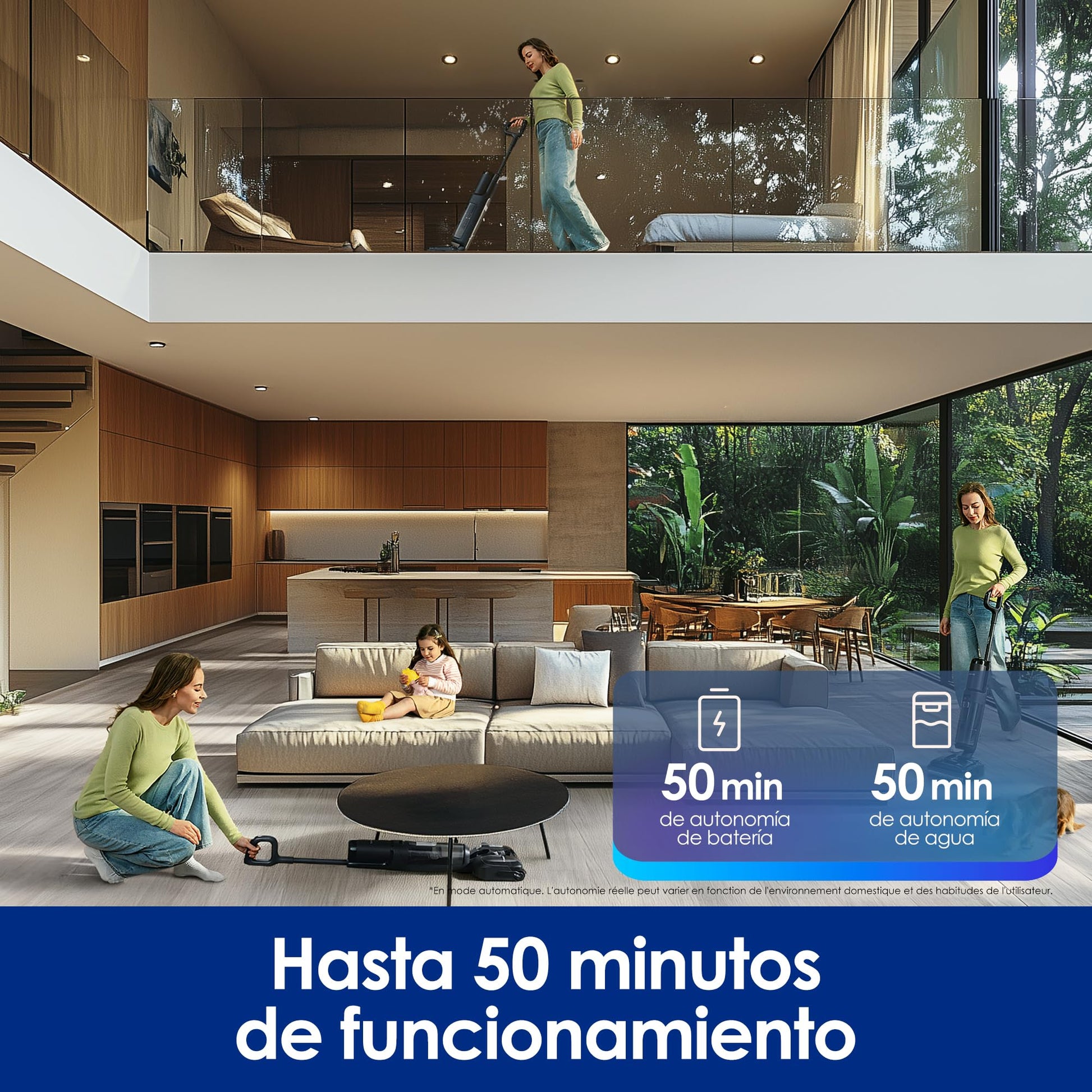 Aspiradora Inalámbrica Tineco Floor One S7 Stretch Ultra Horizontal 180° Negro con Autonomía de 50 Minutos y Autolimpieza FlashDry a 85 °C