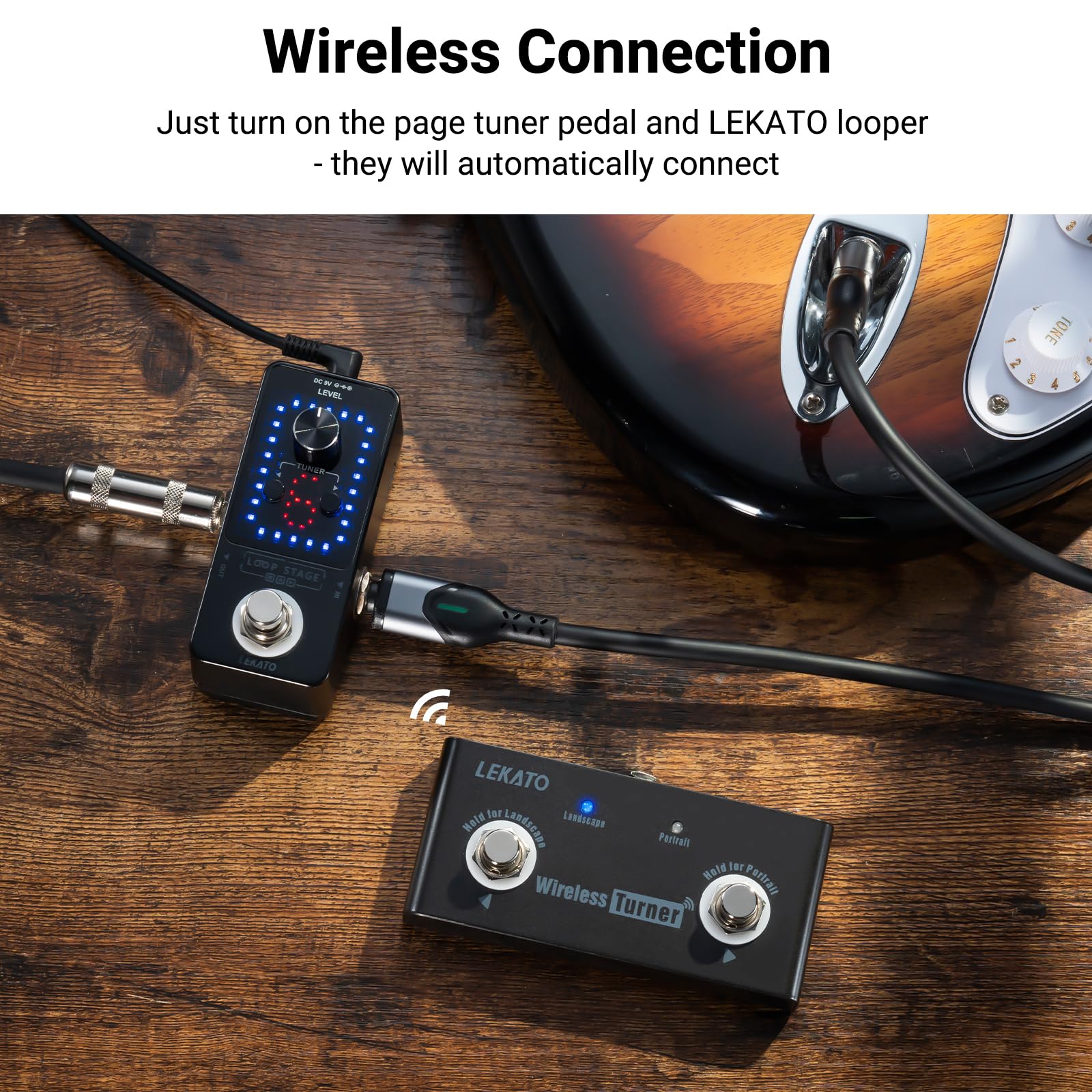 LEKATO - Pedal inalámbrico para pedales Bluetooth para tabletas y teléfonos (sistema Android e iOS superior a la versión 13.4) - Pedal externo para control de conmutación de sintonizador de pedal de