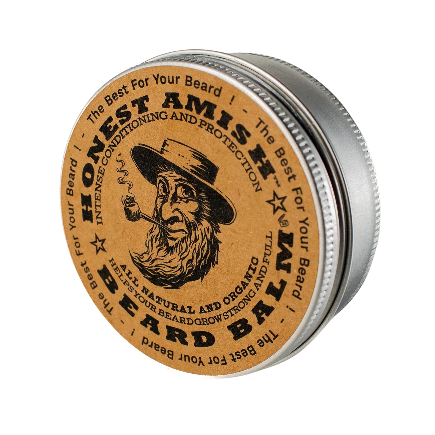Honest Amish Beard Balm - New Large 4 OZ Twist Tin, Honest Amish, HAIR_CARE_AGENT, Crema, 1 Unidades, Orgánico