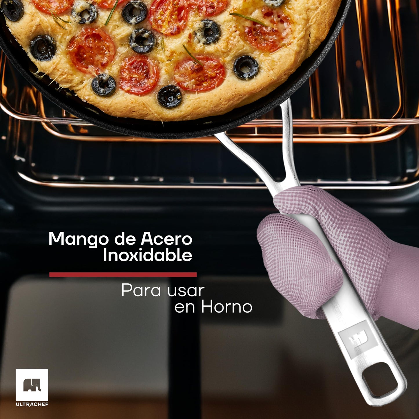 Juego de Sartenes y Crepera ULTRACHEF Diamond Pro Acero Inoxidable Antiadherentes Set de 3 Piezas