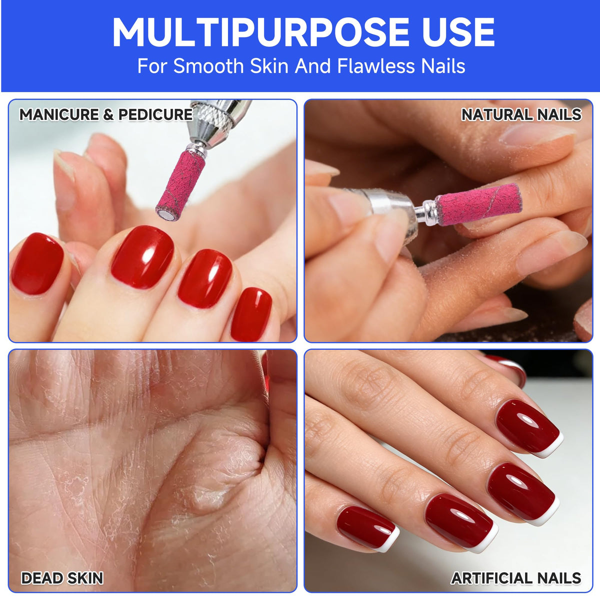 Suministros para Uñas GKINIKG Marrones Bandas de Lijado Grano Fino para Manicura y Pedicura
