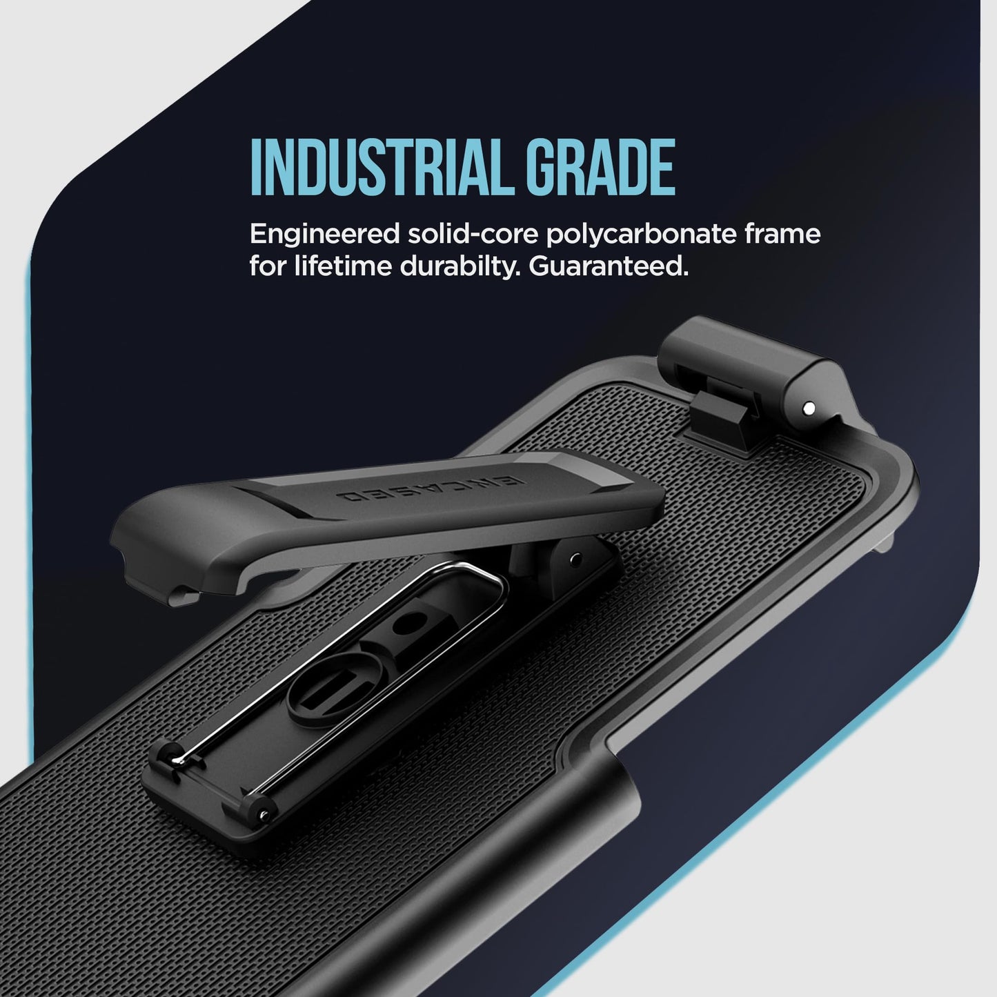 Funda Rígida Encased Negro Samsung Galaxy S24 FE Uso Rudo con Protector Pantalla de Vidrio Templado y Clip Cinturón Holster