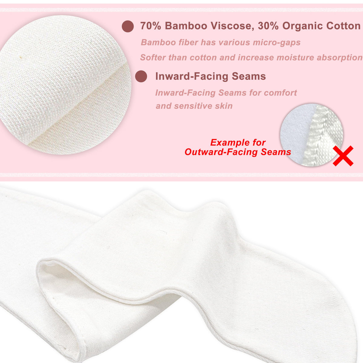 KimYoung - Forro de abdomen para erupciones sudoríparas, almohadillas para orejas de sudor debajo del vientre para doblar la piel, Blanco, X-Large