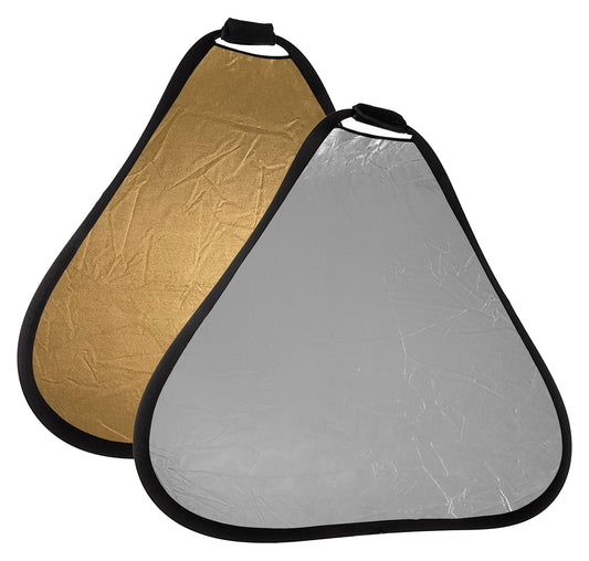 Fototdiox Pro 2 en 1 - Reflector de lágrima (120 cm), diseño de lágrima Plegable (Plata/Oro)