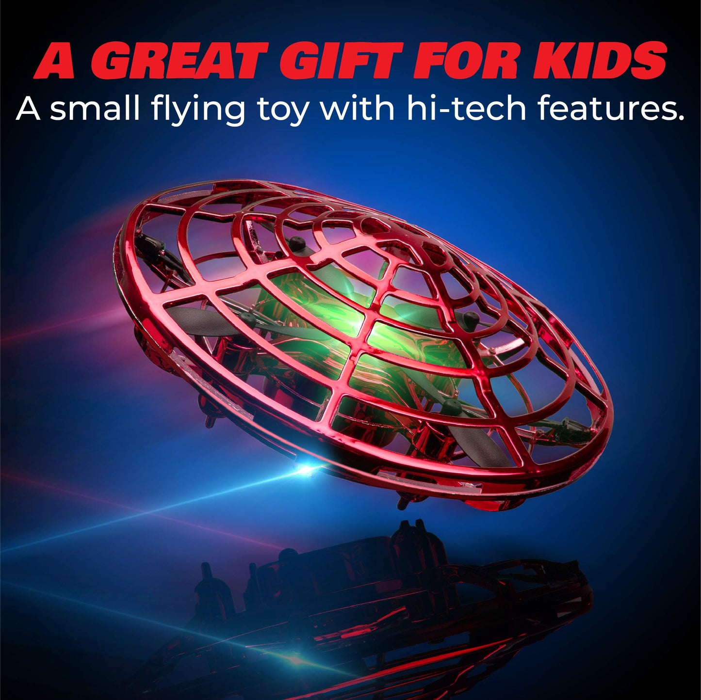 Force1 Scoot - Dron manual para niños o adultos, mini dron con sensor de movimiento manos libres, fácil de interior, pequeño ovni juguete de bola voladora para niños y niñas (rojo)