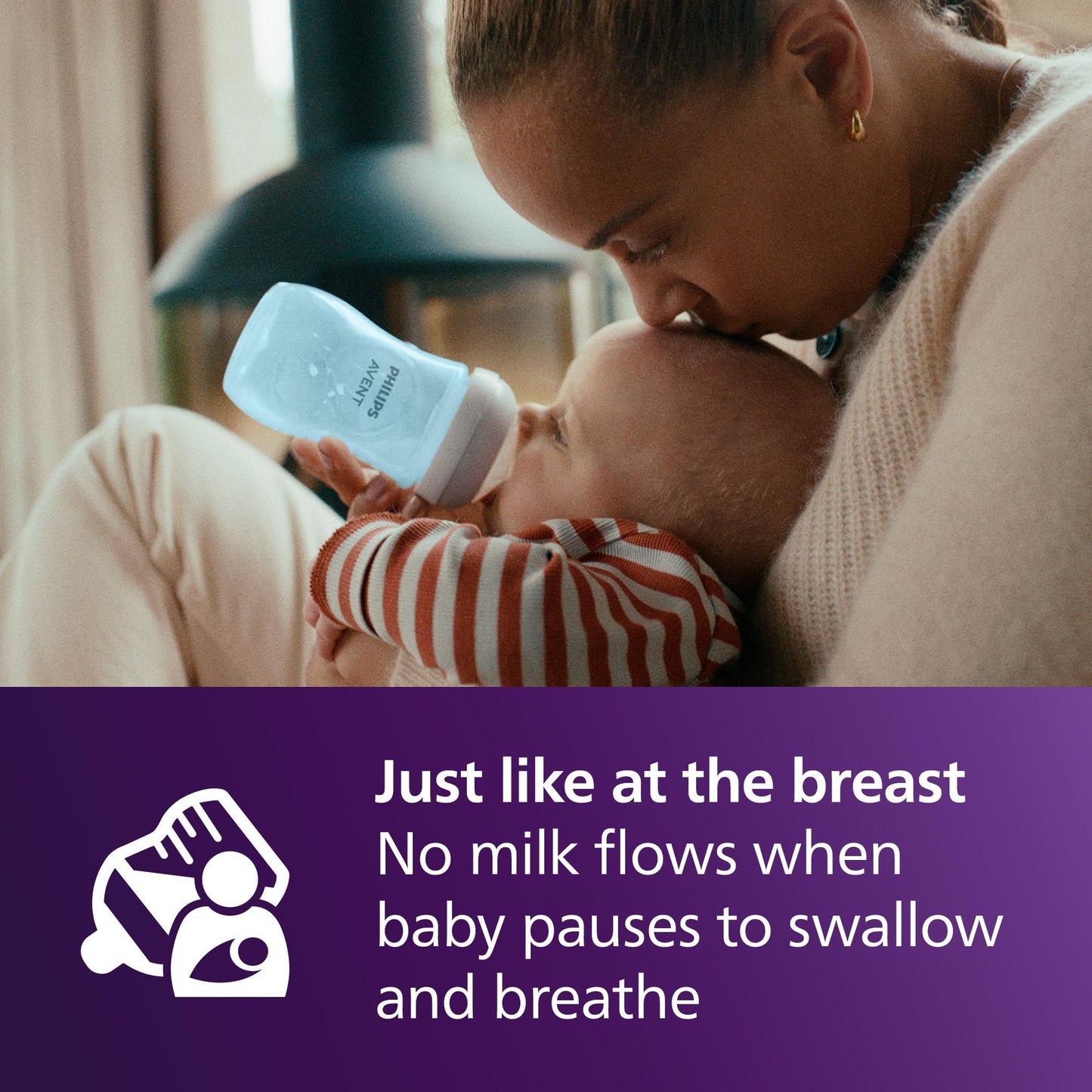 Biberón Philips Avent Azul con Válvula Anticólicos Natural Response 9 oz Flujo Medio 4 Piezas