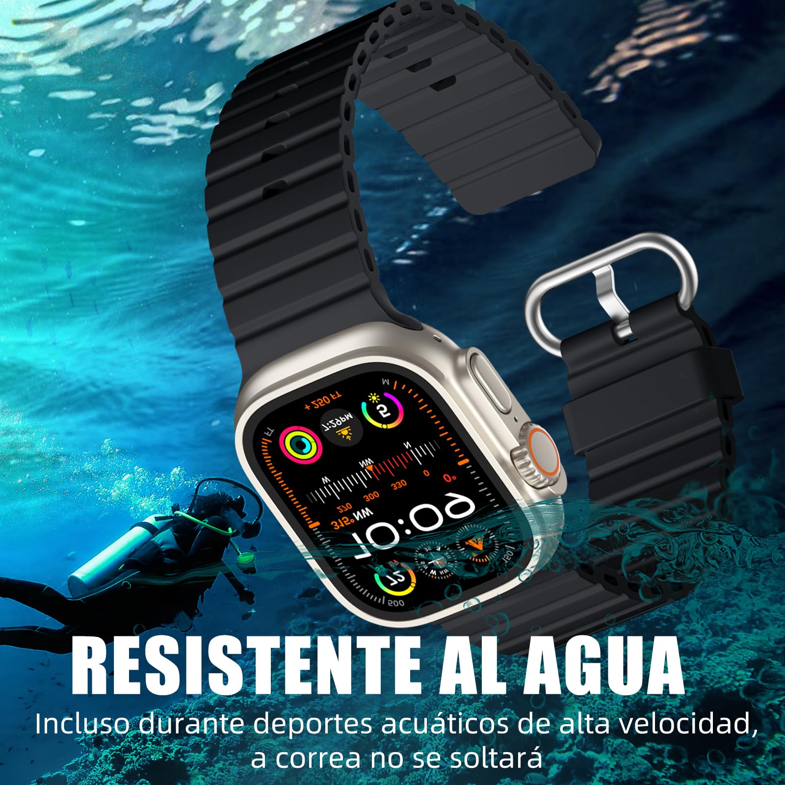 Correa de Silicona Vcegari Ocean Sport para Apple Watch Ultra 2 Hombre