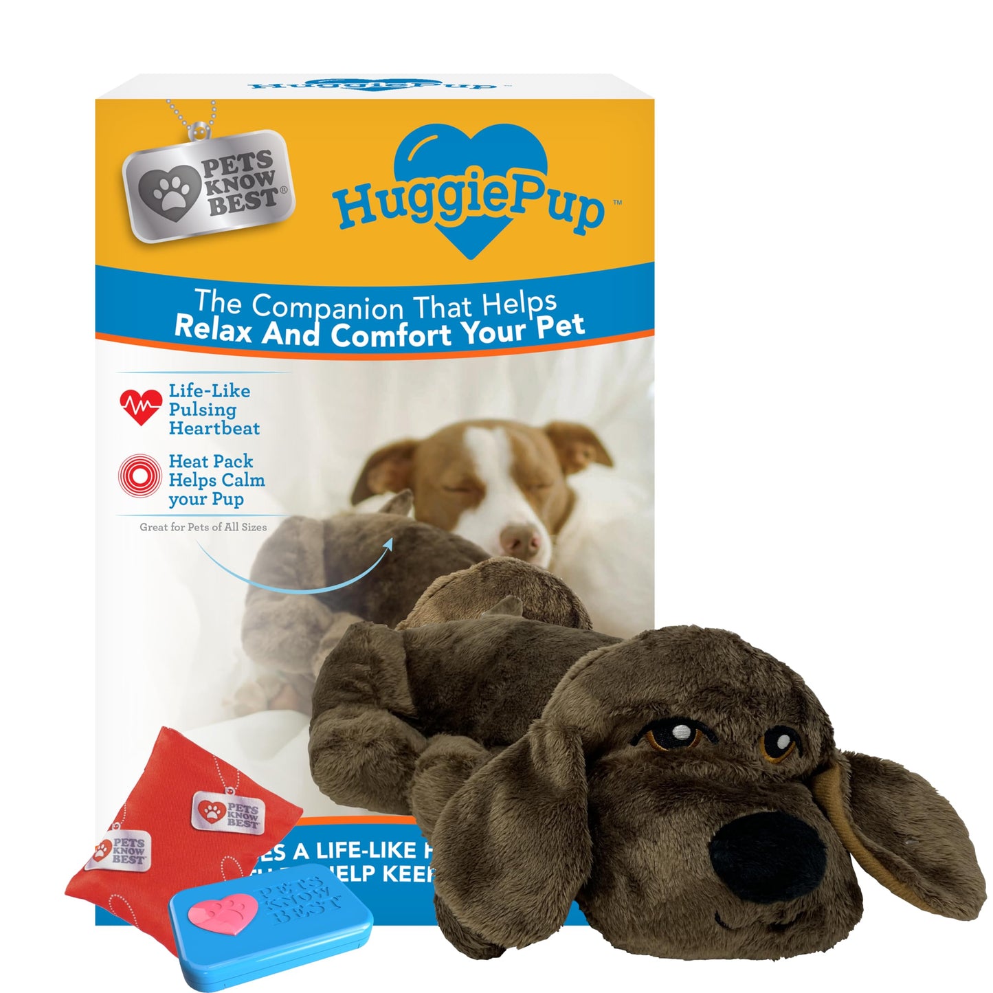 Juguete de Comportamiento HuggiePup de Pets Know Best Chocolate con Latido y Calentador para Entrenamiento en Jaula