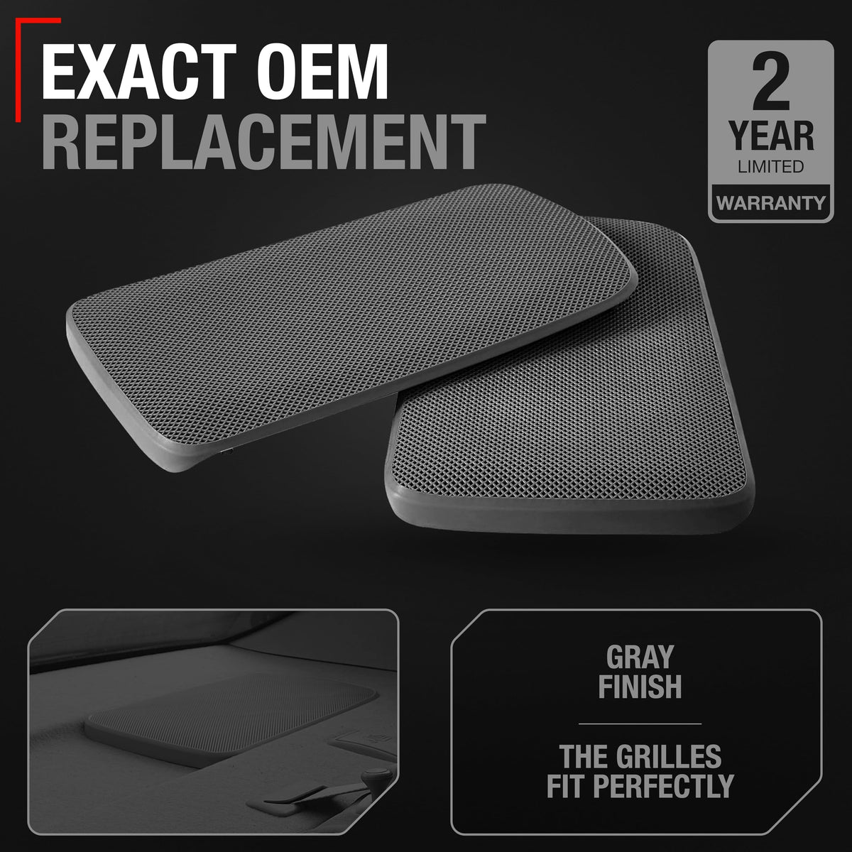 Rejillas de Reemplazo para Bocinas T1A Toyota Camry Traseras Gris 2002-2006