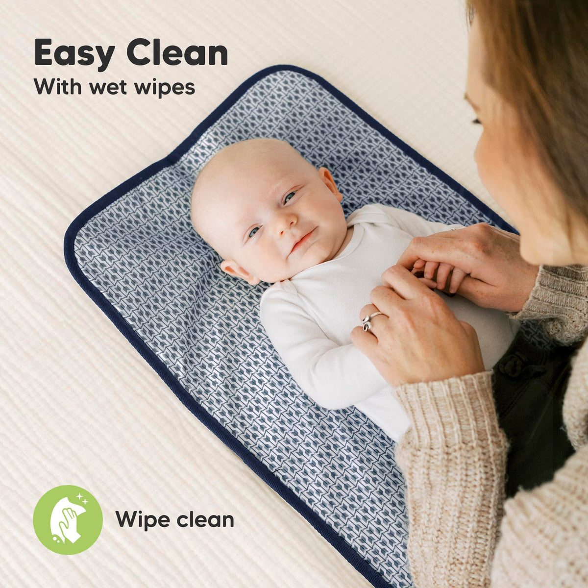 KeaBabies - Cambiador portátil de pañales, fácil de limpiar, plegable e impermeable para bolsa de pañales, compacto, ligero, recién nacido de 25 x 13 pulgadas, bebé, cambiador de bebé esencial de