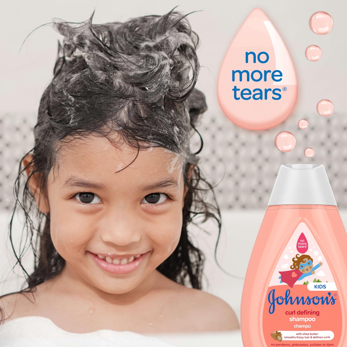 Johnson's Baby - Acondicionador sin lágrimas para niños con manteca de karité, 6.8 oz