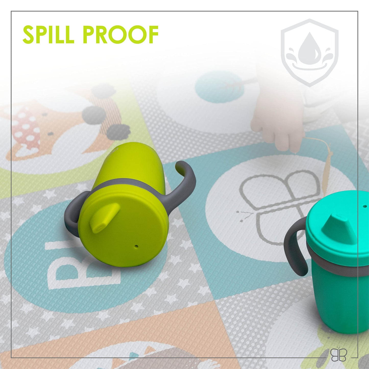 bblüv – Küp – Taza de transición duradera a prueba de derrames 4 en 1 para niños y niños – Taza de silicona de grado alimenticio para bebé, aguamarina, 240 ml