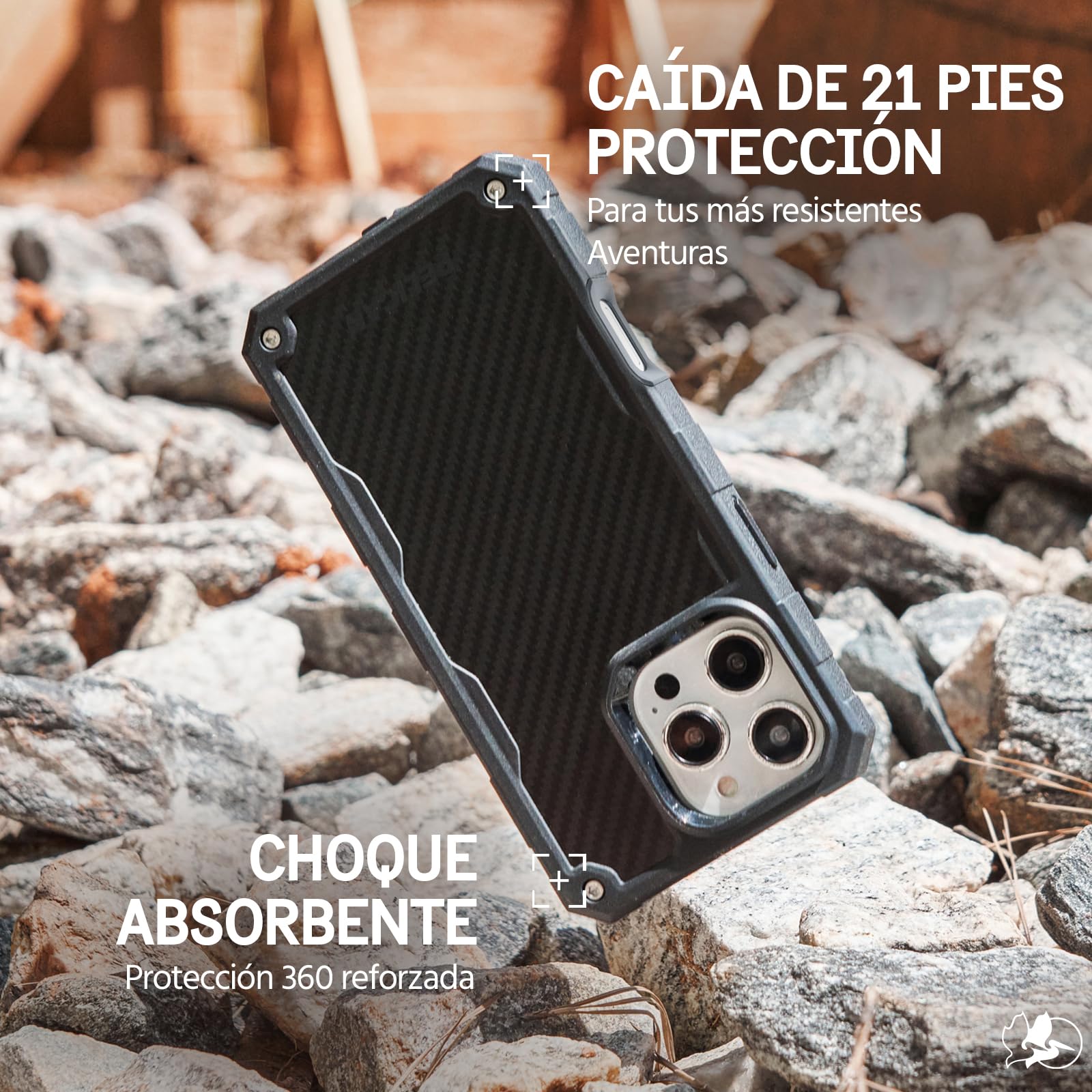 Estuche para iPhone 16 Pro MAX Pelican Carbono Compatible con MagSafe y Funda con Clip para Cinturón