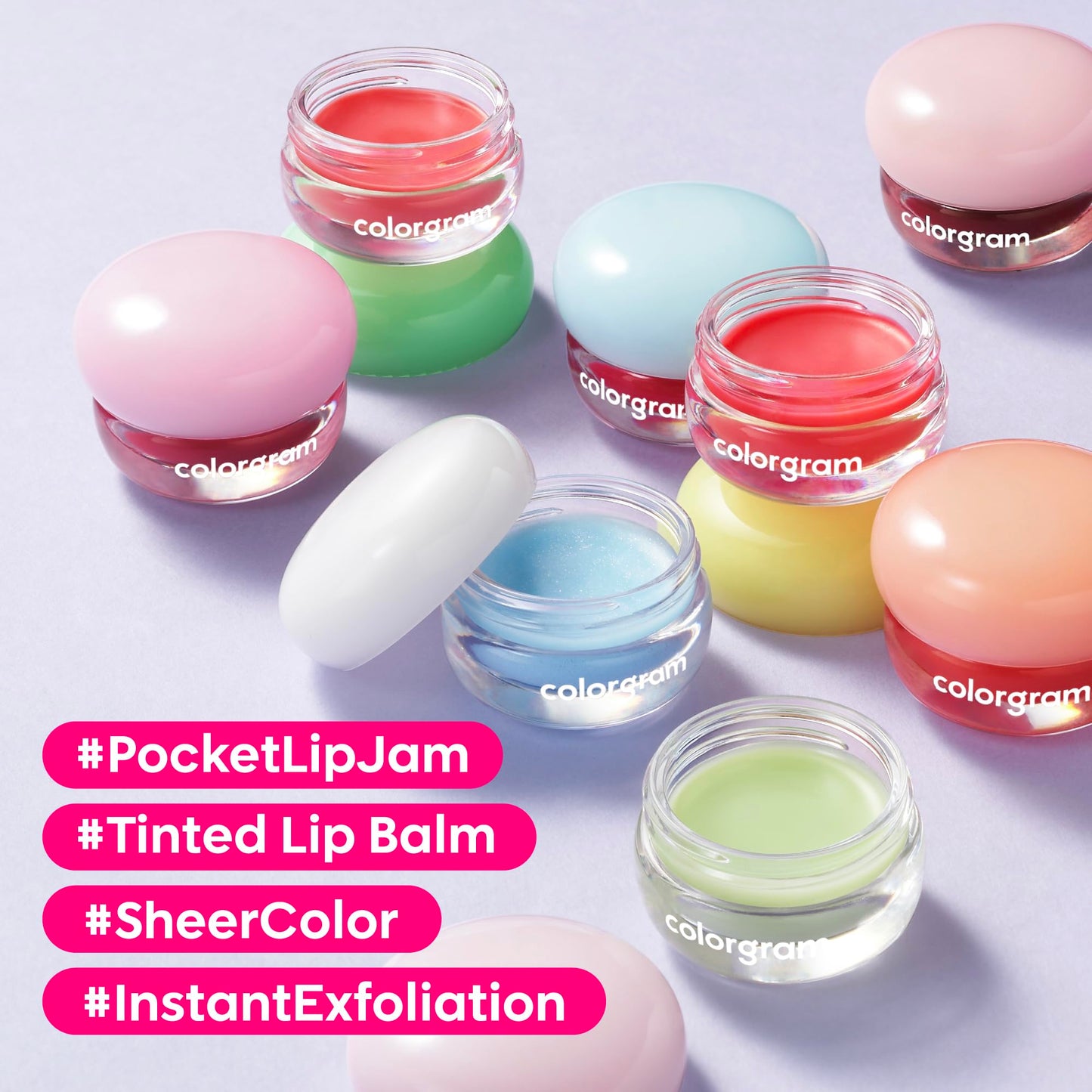 COLORGRAM TINTIN DORY LIP JAM 06 CHERRY JAM | Pudding Pot Lip Blush | Tinted Lip Jam, Hydrating & Plumping Lip Gloss with Lightweight, Non-Sticky Formula | Clear Radiance & Semi-Transparent Color