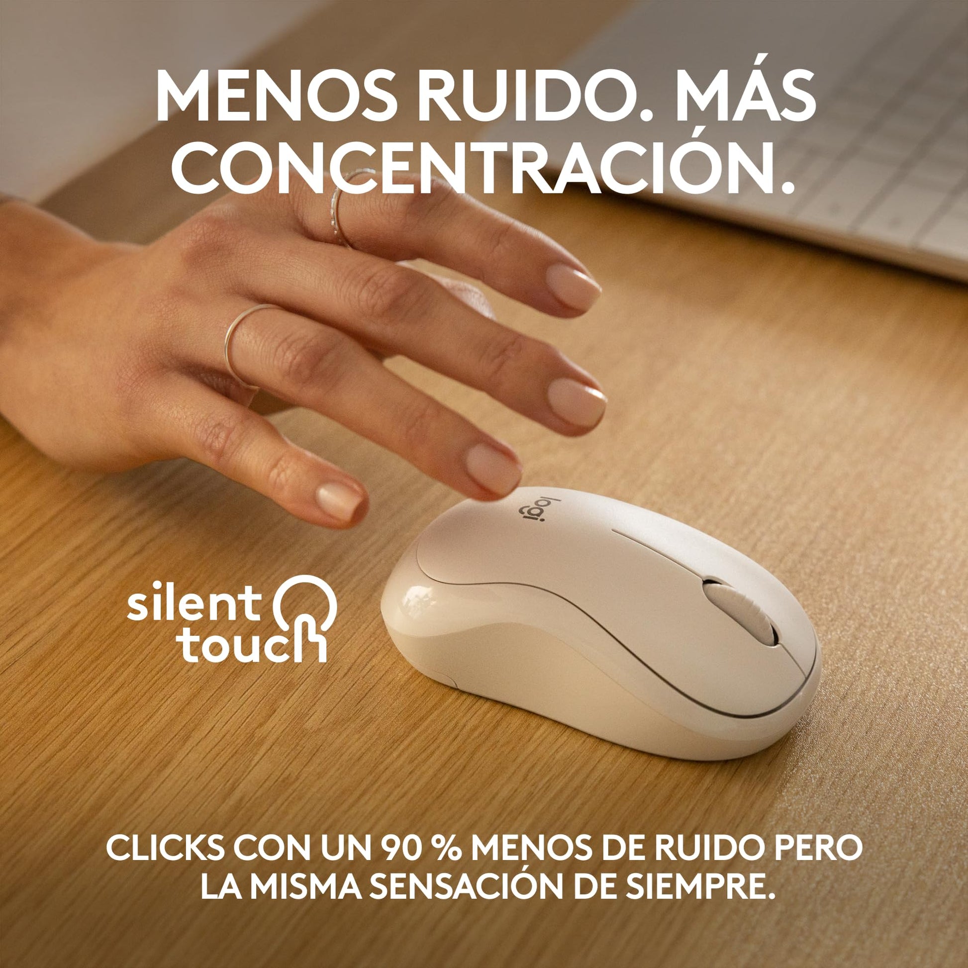Logitech Mouse Bluetooth silencioso M240, inalámbrico, Compacto, portátil, Seguimiento Suave, batería 18 Meses, Windows, macOS, ChromeOS, Compatible con PC, Mac, laptops, Tablets - Blanco