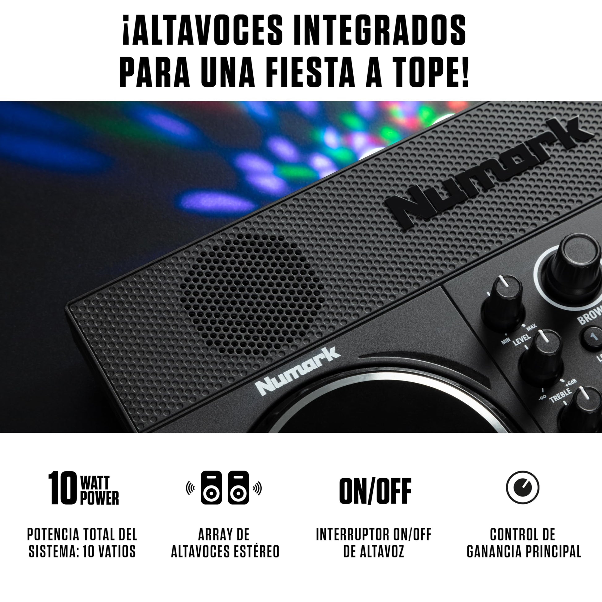 Controlador DJ Numark Party Mix Live Luces Integradas y Altavoces para Serato DJ Lite y Algoriddim djay Pro AI