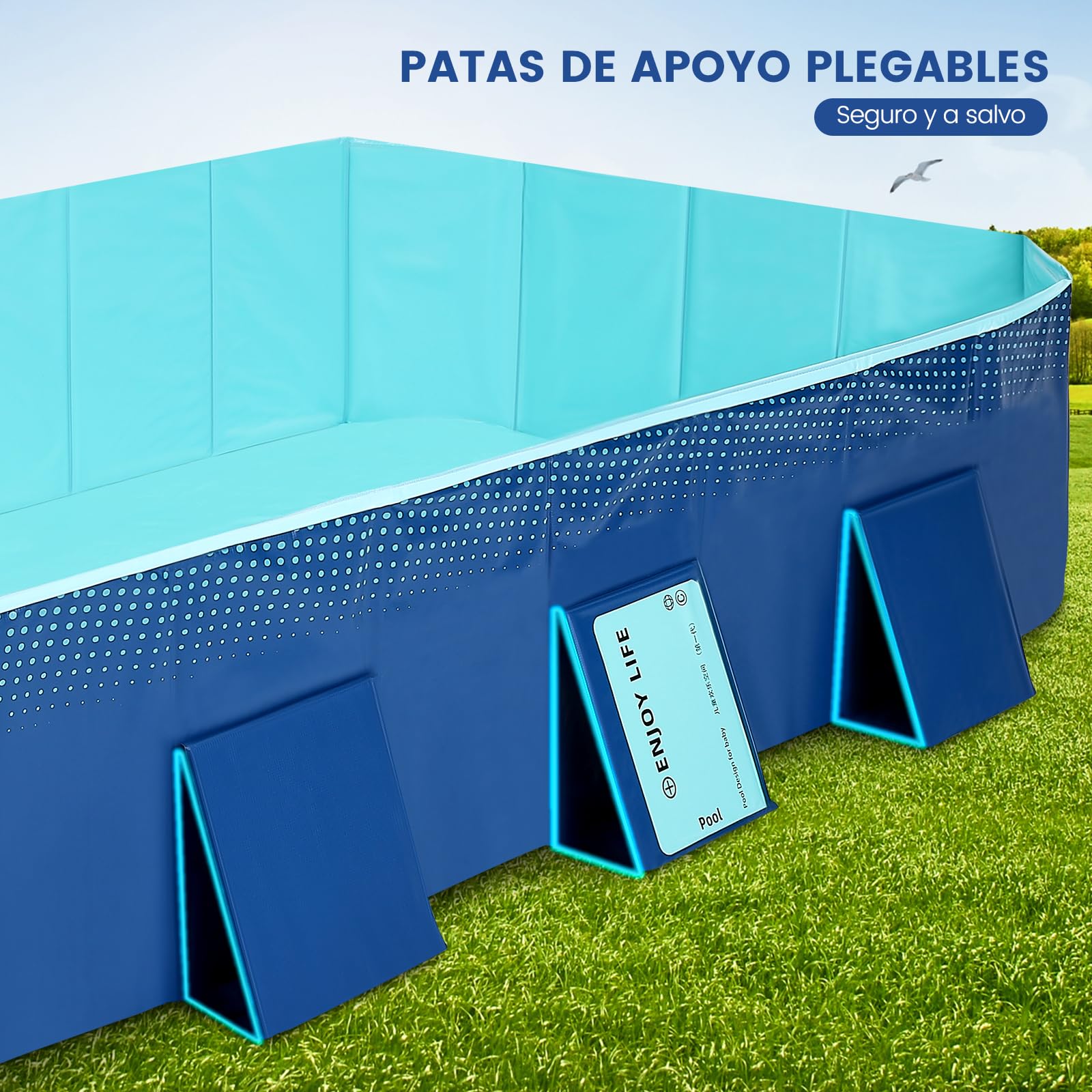 Alberca Grande Familiar YOMYM Azul Carcasa de Plástico Duro para Niños y Adultos