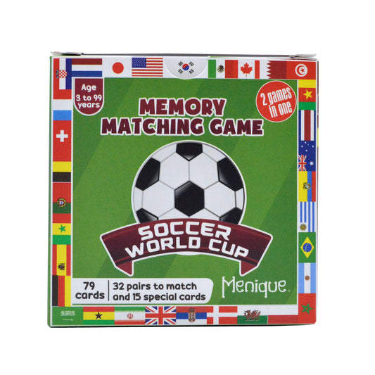 Juego de Memoria Menique Mundial de Futbol Bilingüe Educativo para Niños y Adultos