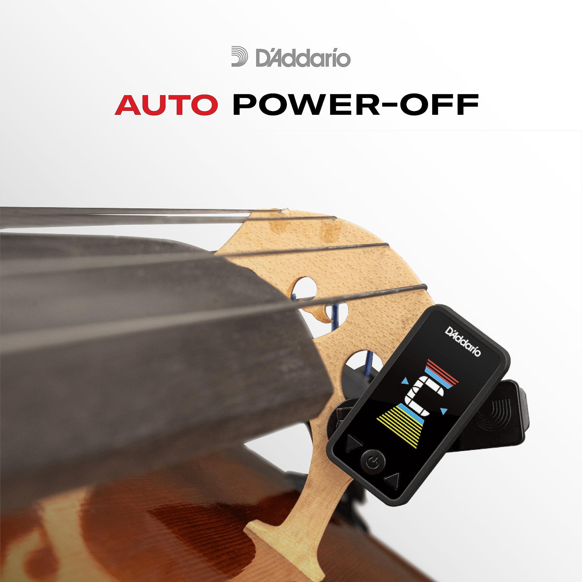 D'Addario. Afinador Eclipse para chelo/contrabajo - negro