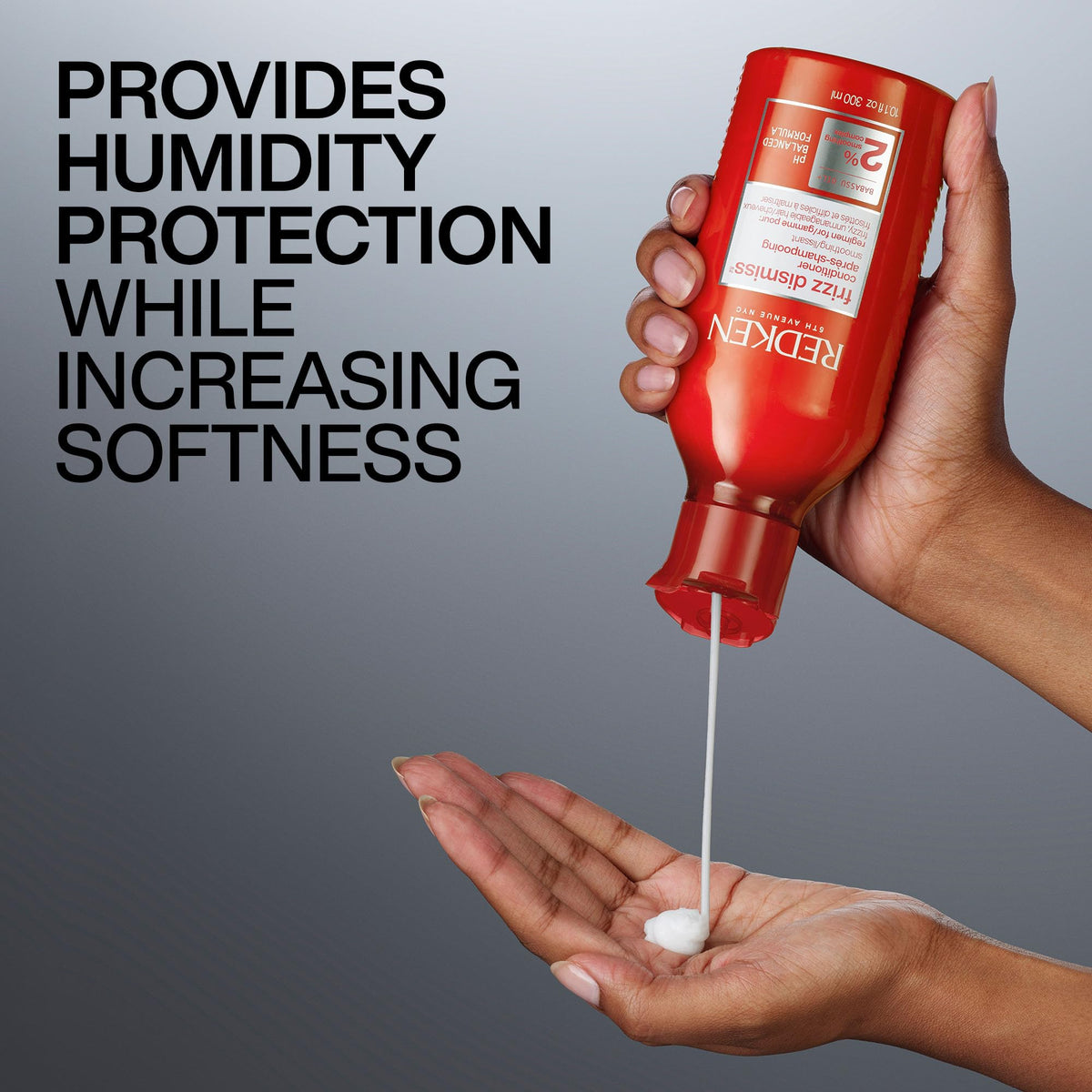 REDKEN- Acondicionador Frizz Dismiss | Suaviza el Cabello con Frizz | Aporta Hidratación Intensa, Protege de la Humedad y Controla el por un Tiempo Prolongado | con Aceite de Babassu | 300ml