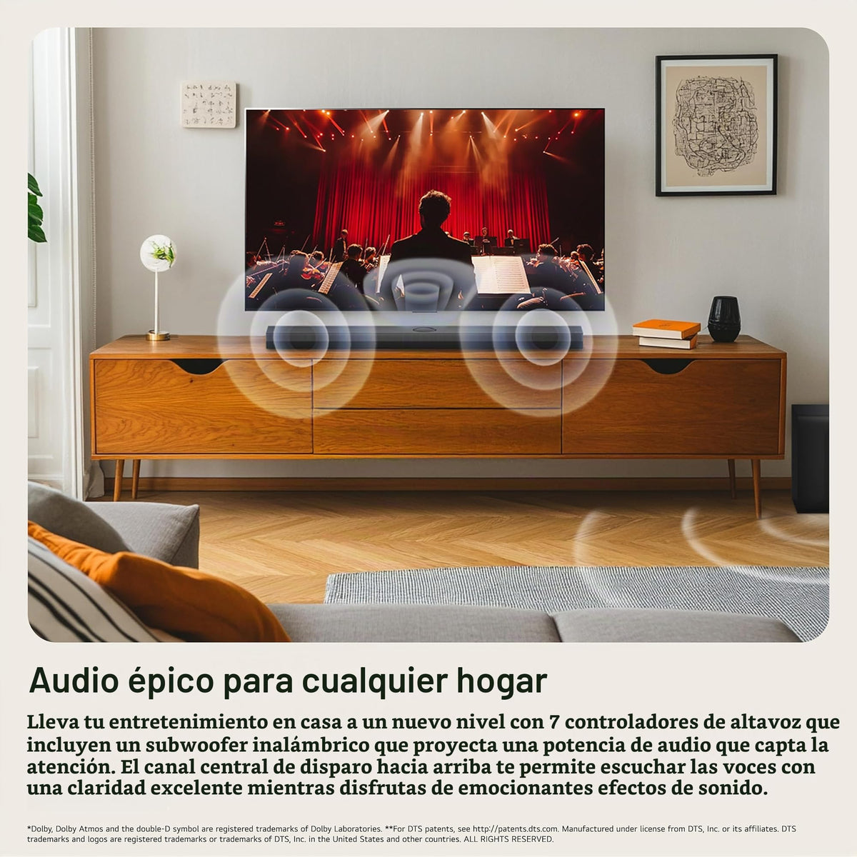 Barra de Sonido LG QNED 3.1.1 Canales con Dolby Atmos y subwoofer inalámbrico Modelo 2024