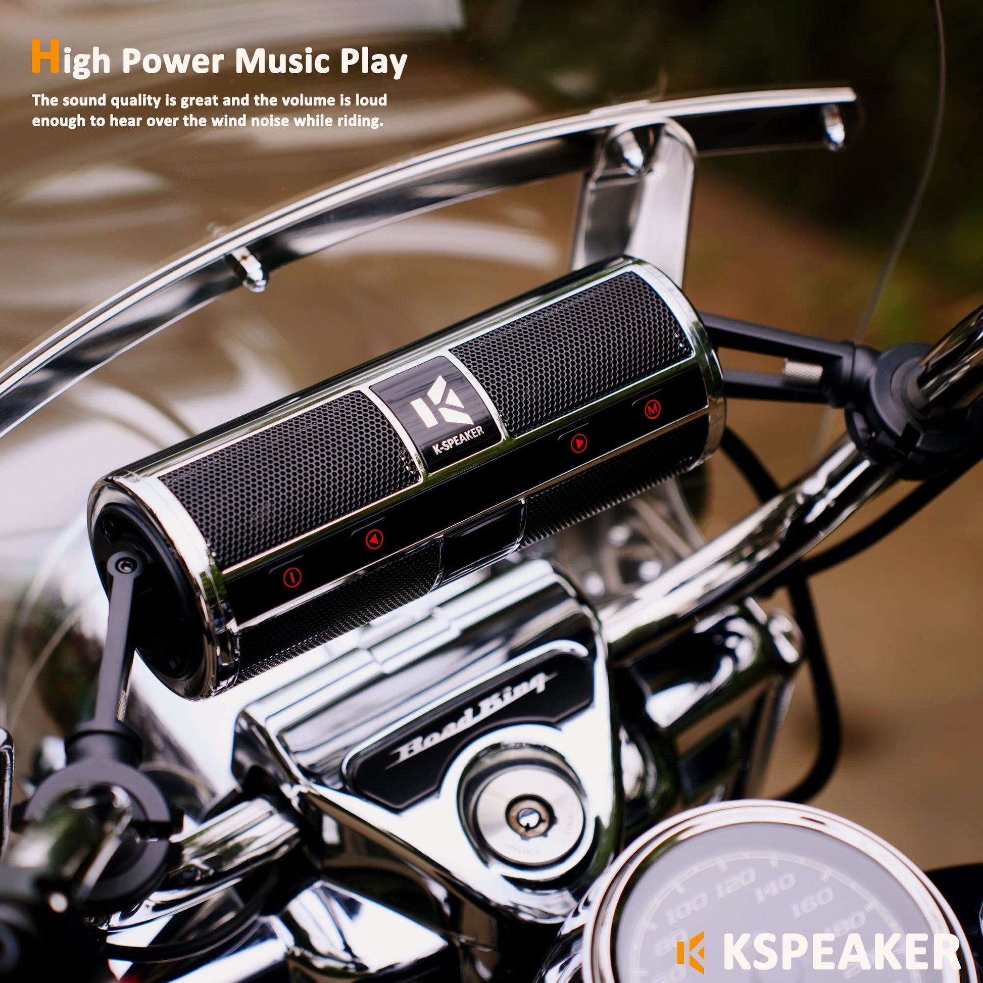 KSPEAKER - Altavoces para motocicleta, sistema de audio Bluetooth impermeable, amplificador incorporado, ideal para ATV, scooter, bicicleta, vehículo de 12 voltios, reproductor MP3 de metal de 3