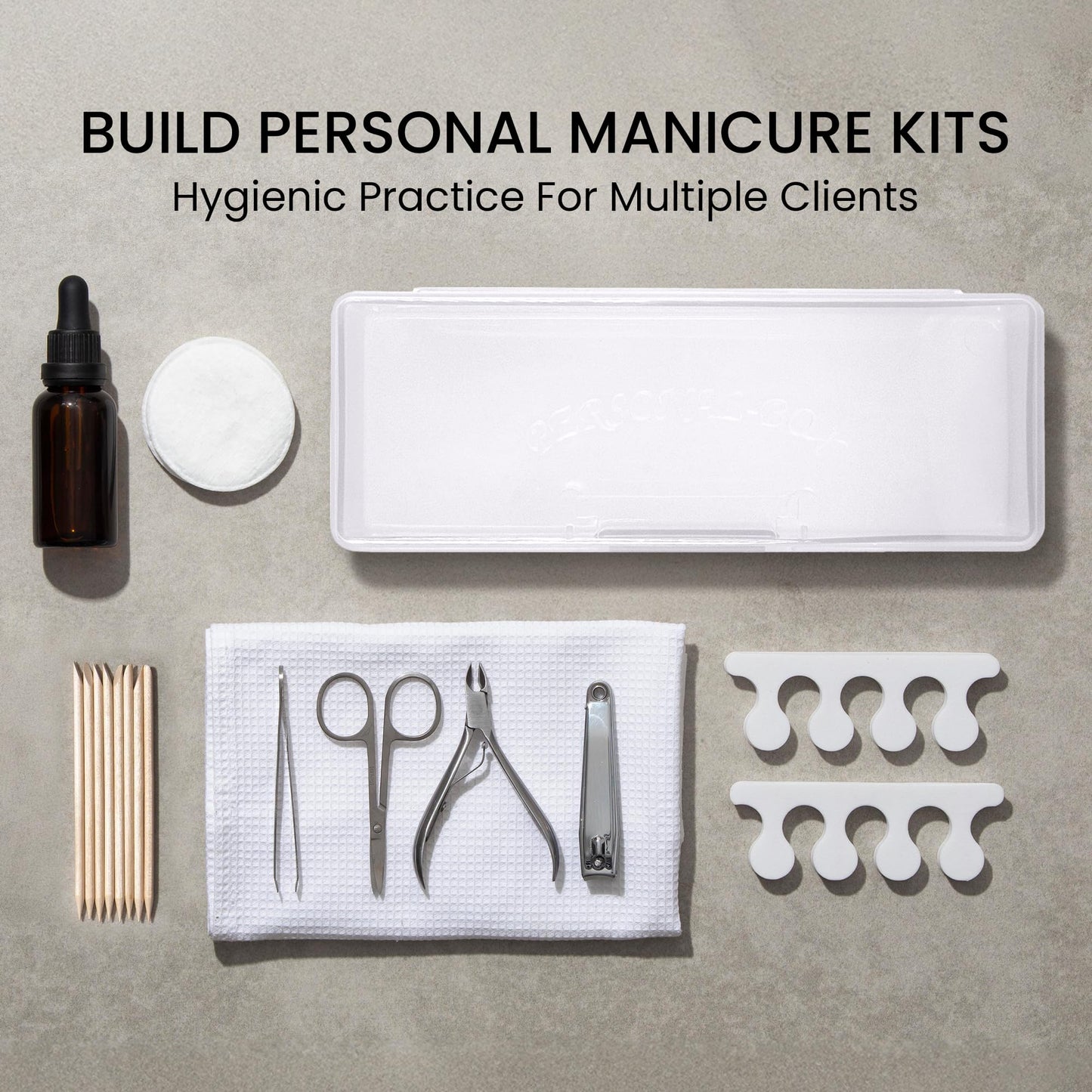 Beauticom Personal Box Storage Case for Professional Manicurist Nails Pedicure (Large Size) (3 Pieces, FROSTED)