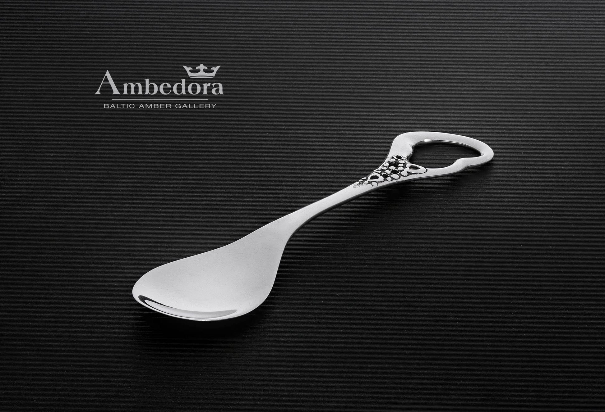AMBEDORA Pequeña Cuchara de Plata con Grabado, Plata 925 Pulida, Idea de Regalo para Cumpleaños, Aniversario de Boda o Bautizo