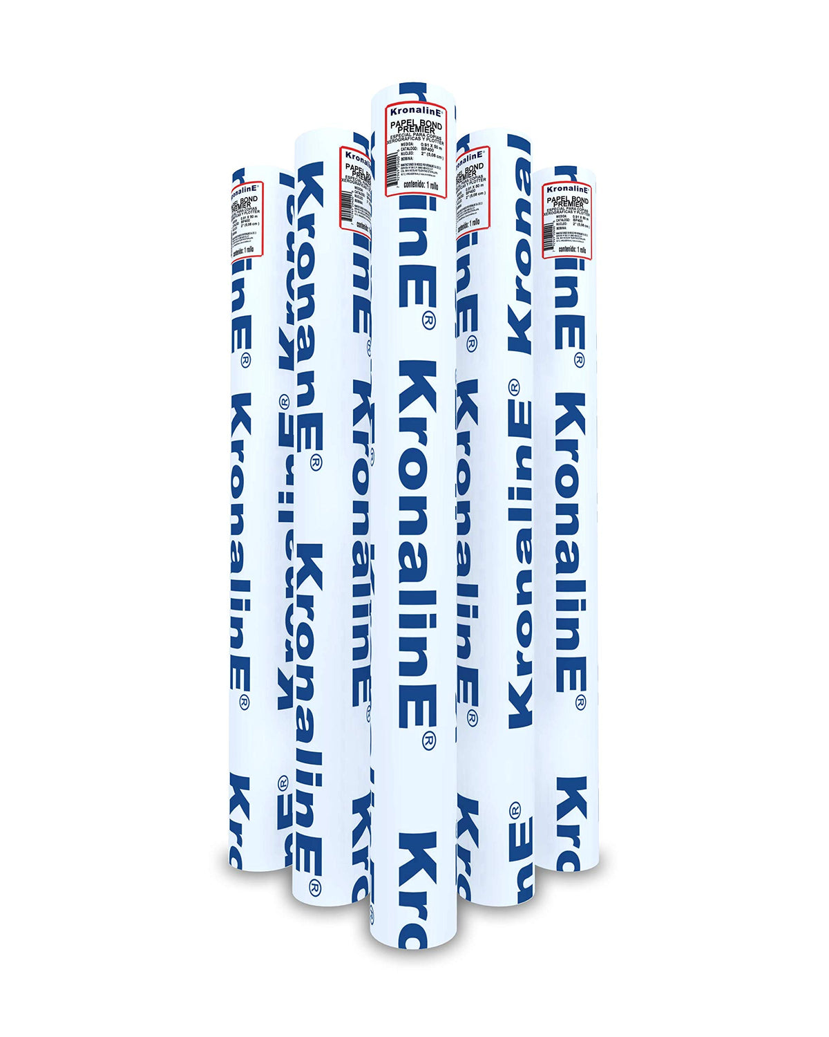 Papel Bond Premier Blancura Óptica 0.91x50m RL 20lbs 75g/m2 Paquete de 5 Rollos