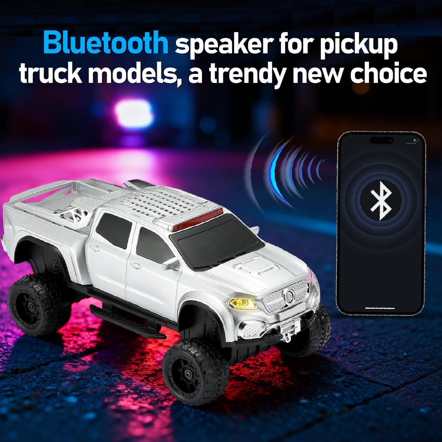 WSTER WS-X65 - Altavoz Bluetooth para camioneta todoterreno, color plateado