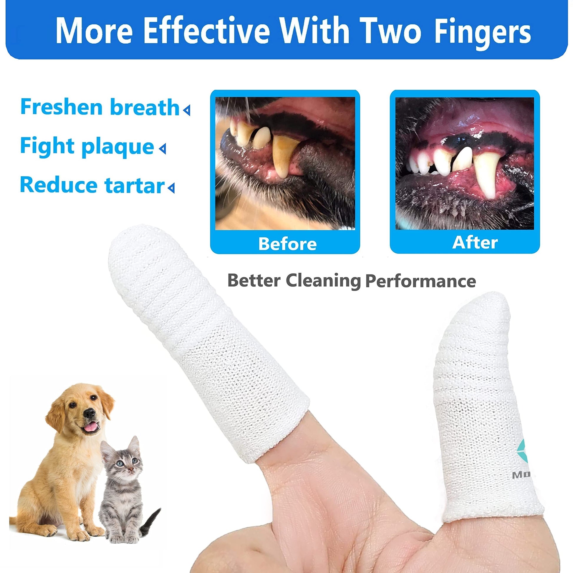 Cepillo de Dientes MoiiLavin Blanco Lavable y Duradero para Perros y Gatos