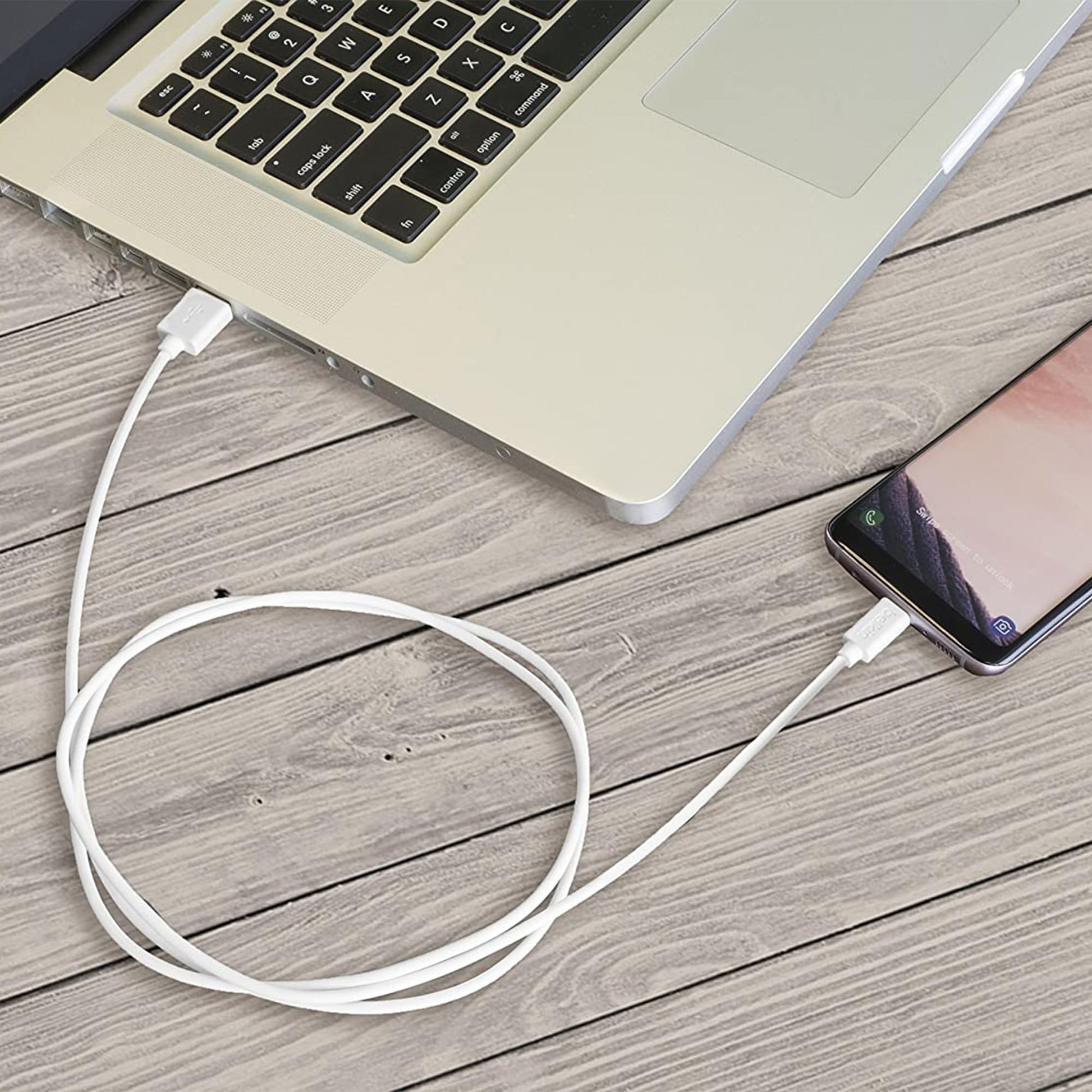 Cable USB Micro Mornwell Blanco Carga Rápida Compatible con Galaxy S7 S6 Edge S5 Note 5 4 Xiaomi Redmi Huawei Kindle PS4 HTC LG Nokia Motorola Tablets