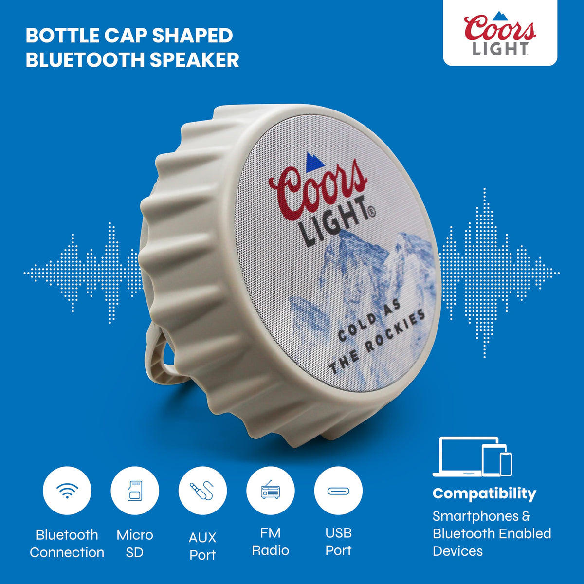 Altavoz Bluetooth Coors Luz Cambiante Radio FM para el Hogar