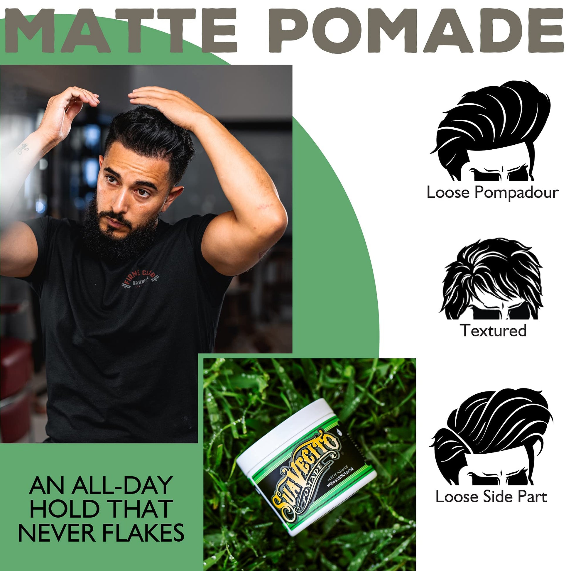 Pomada Suavecito Mate sin Brillo para Hombre