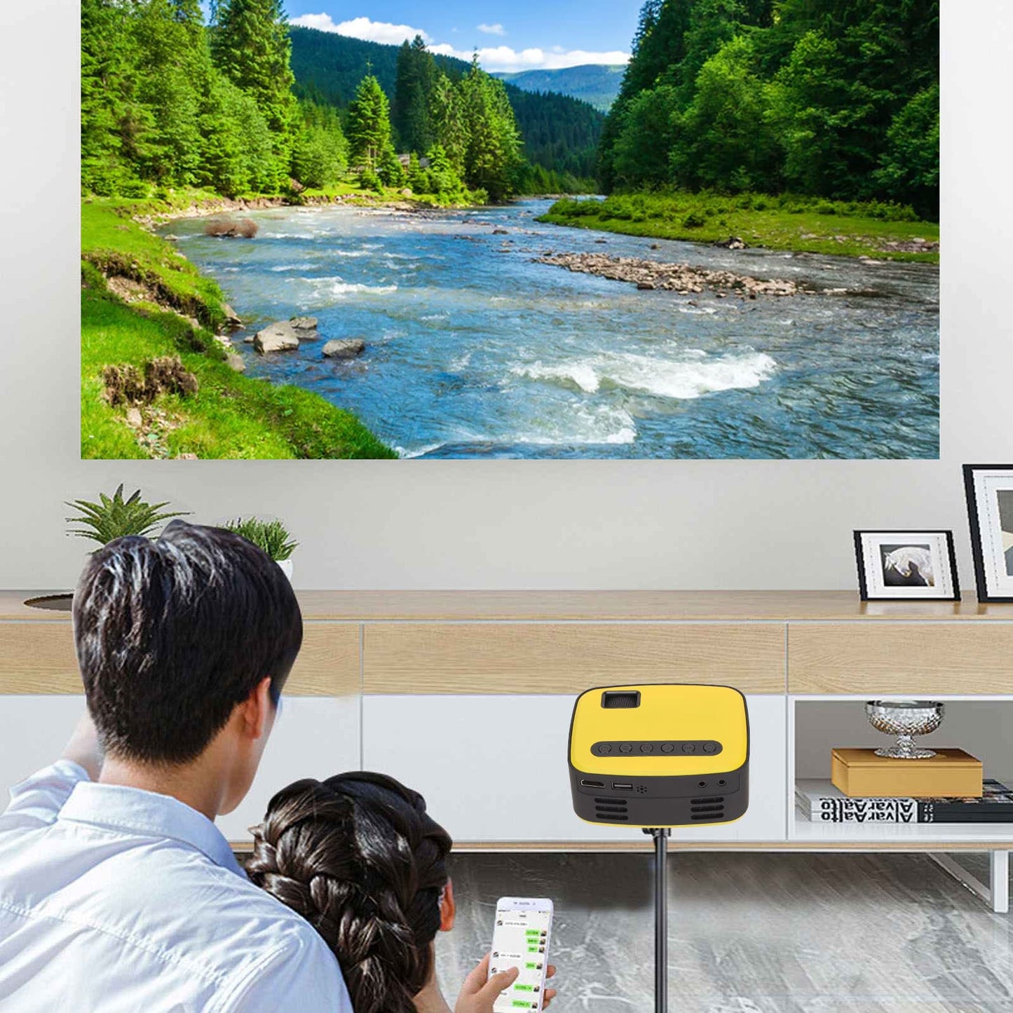 Dpofirs Mini para de Niños, de Vídeo Portátil para Exteriores de 1080P, de Película para Teléfono Inteligente, Tamaño de Proyección de 16-110 Pulgadas(#2)