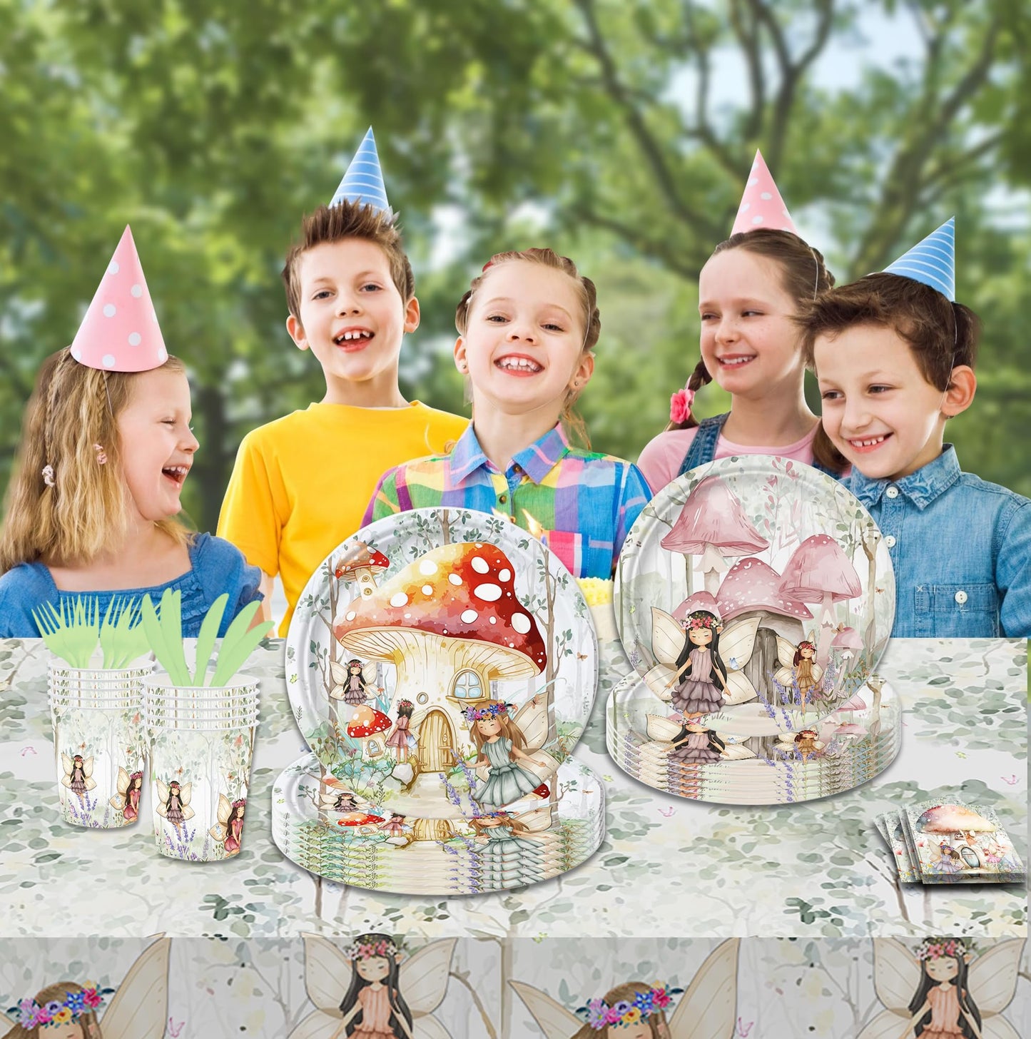 Platos de Fiesta de Cumpleaños con Temática de Hadas para Niños