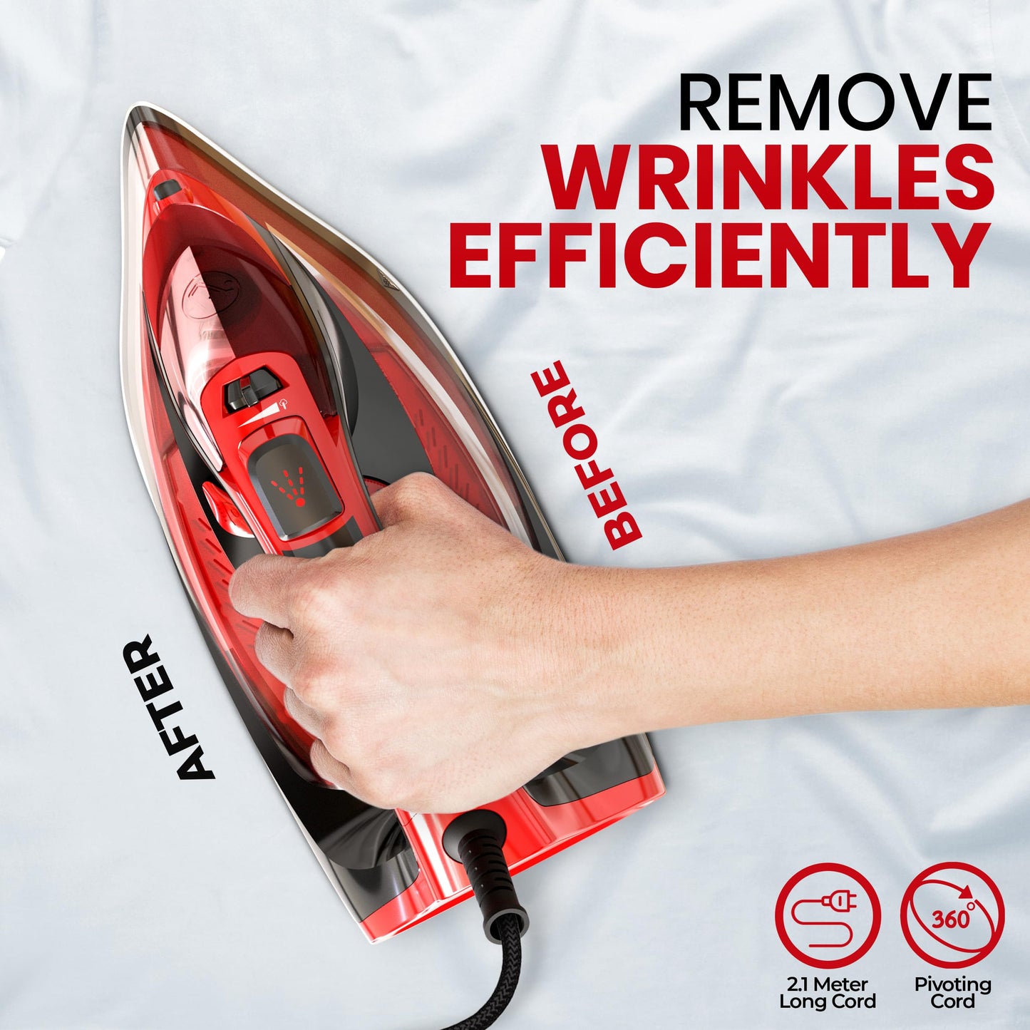 Plancha de Vapor Utopia Home Blanca con Suela Antiadherente y Apagado Automático