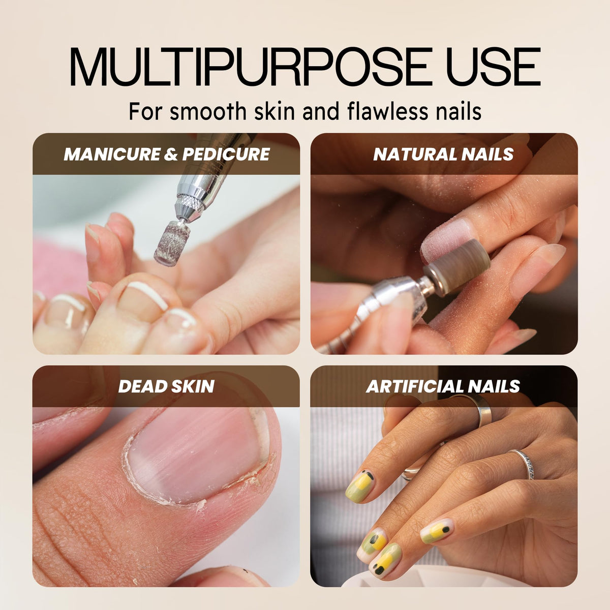 Bandas de Lijado de Uñas PANA Marrón Grano 60 para Manicura Profesional