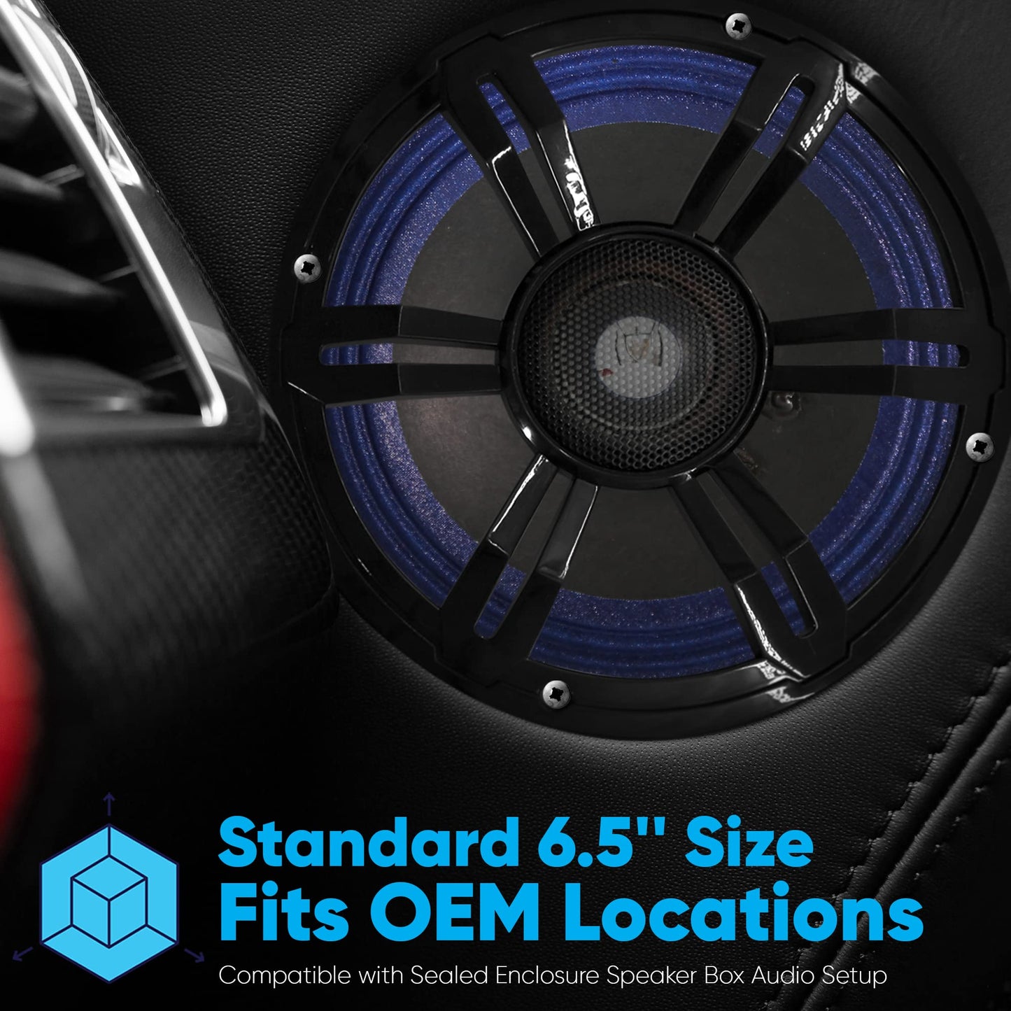 Pyle Bocina para Carro de 6.5'' SVC, 150W, 4 Ohms, Componente de Bajos Medios, Bocinas de Sonido de Audio para Estéreo de Auto con Suspensión de Espuma Tratada, Diseñado para Sistemas Personalizados