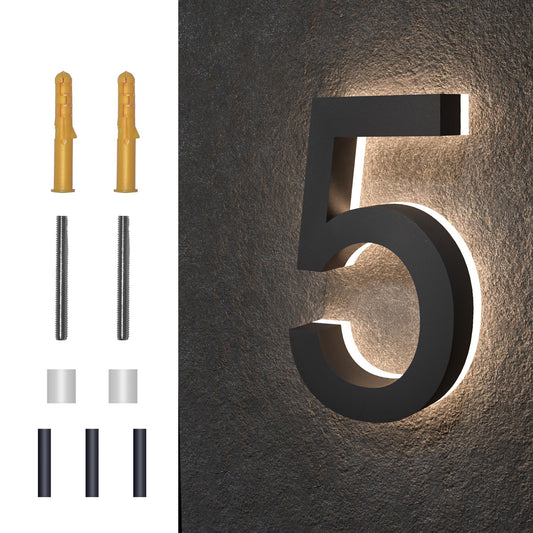 Números de Casa MIDIT Inoxidable LED Retroiluminados 8 Pulgadas Acrílico Transparente Impermeables