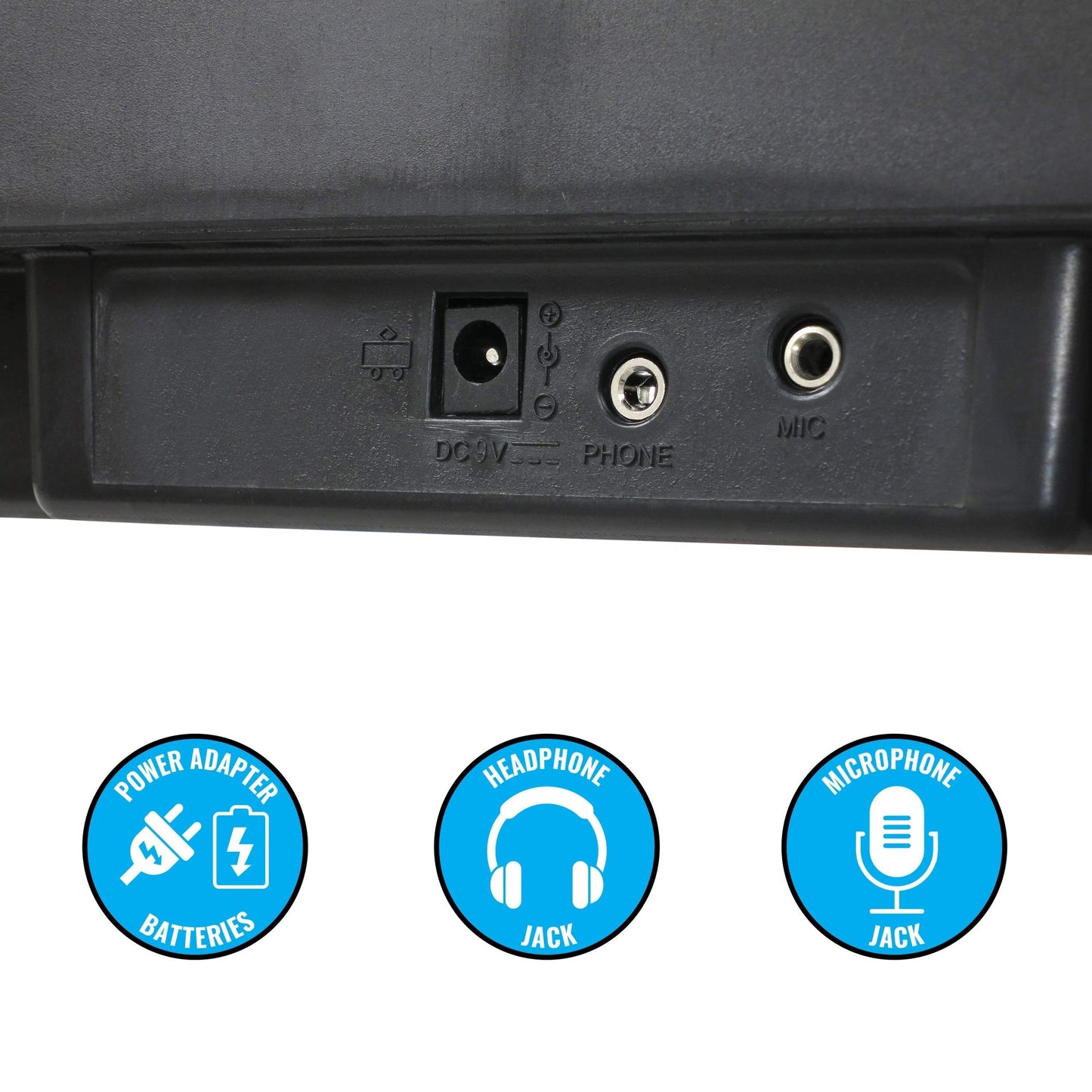 Teclado de Piano Eléctrico Digital Plixio Negro 61 Teclas con Soporte para Principiantes