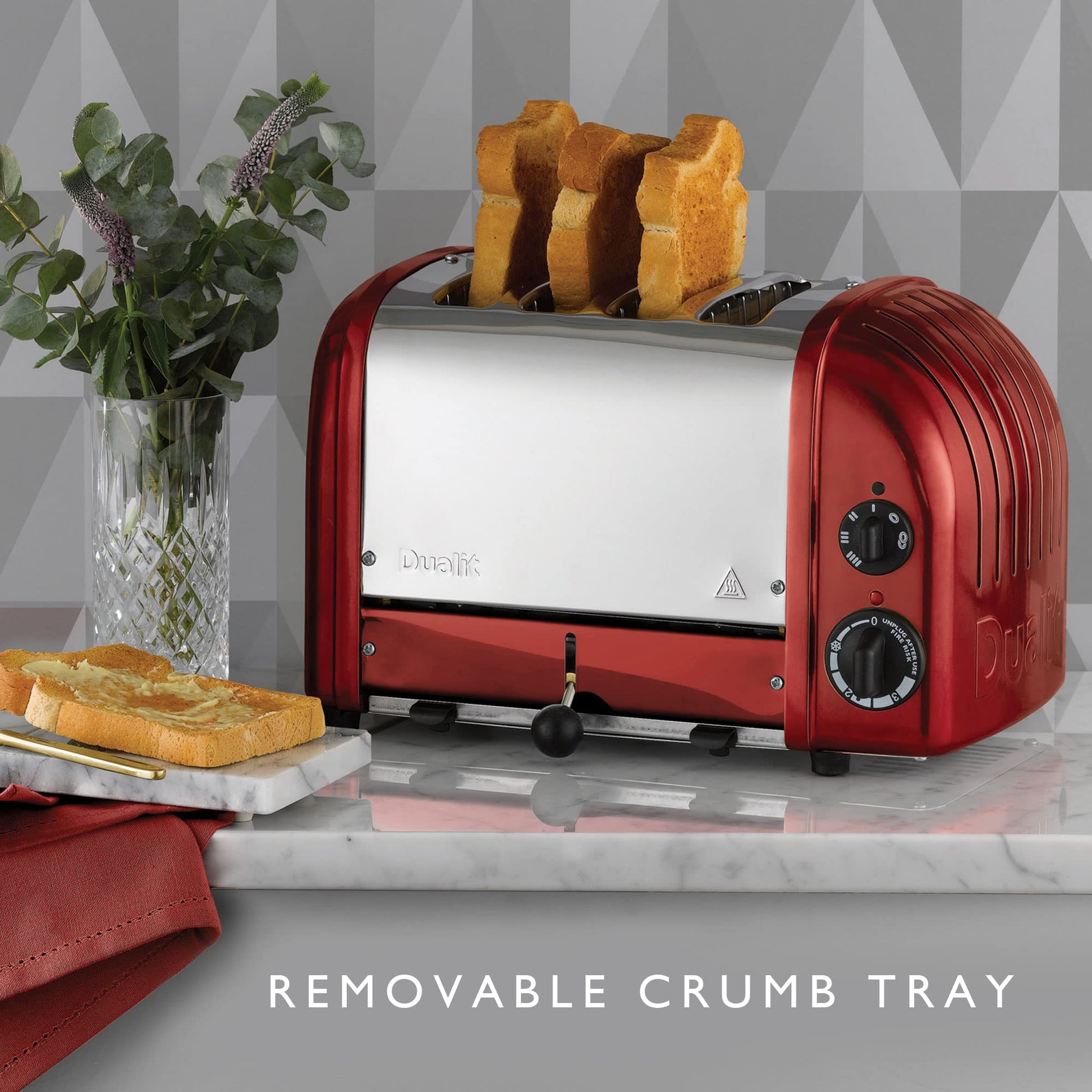 Dualit 4 Slice Classic Toaster, Apple Candy Red