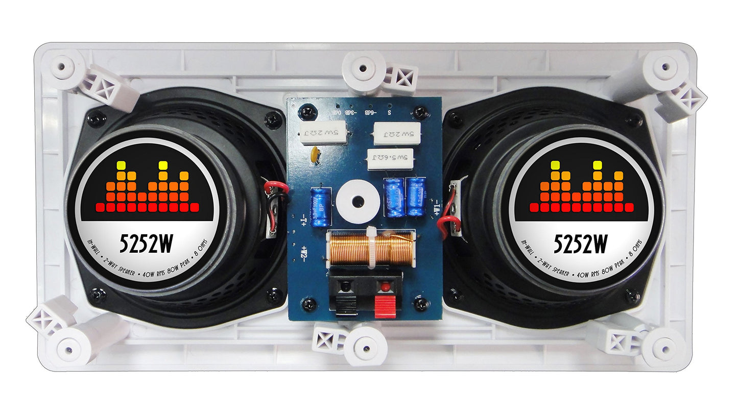 5252W Silver Ticket In-Wall In-Ceiling Speaker with Pivoting Tweeter (Dual 5.25 Inch in-wall Center Channel)