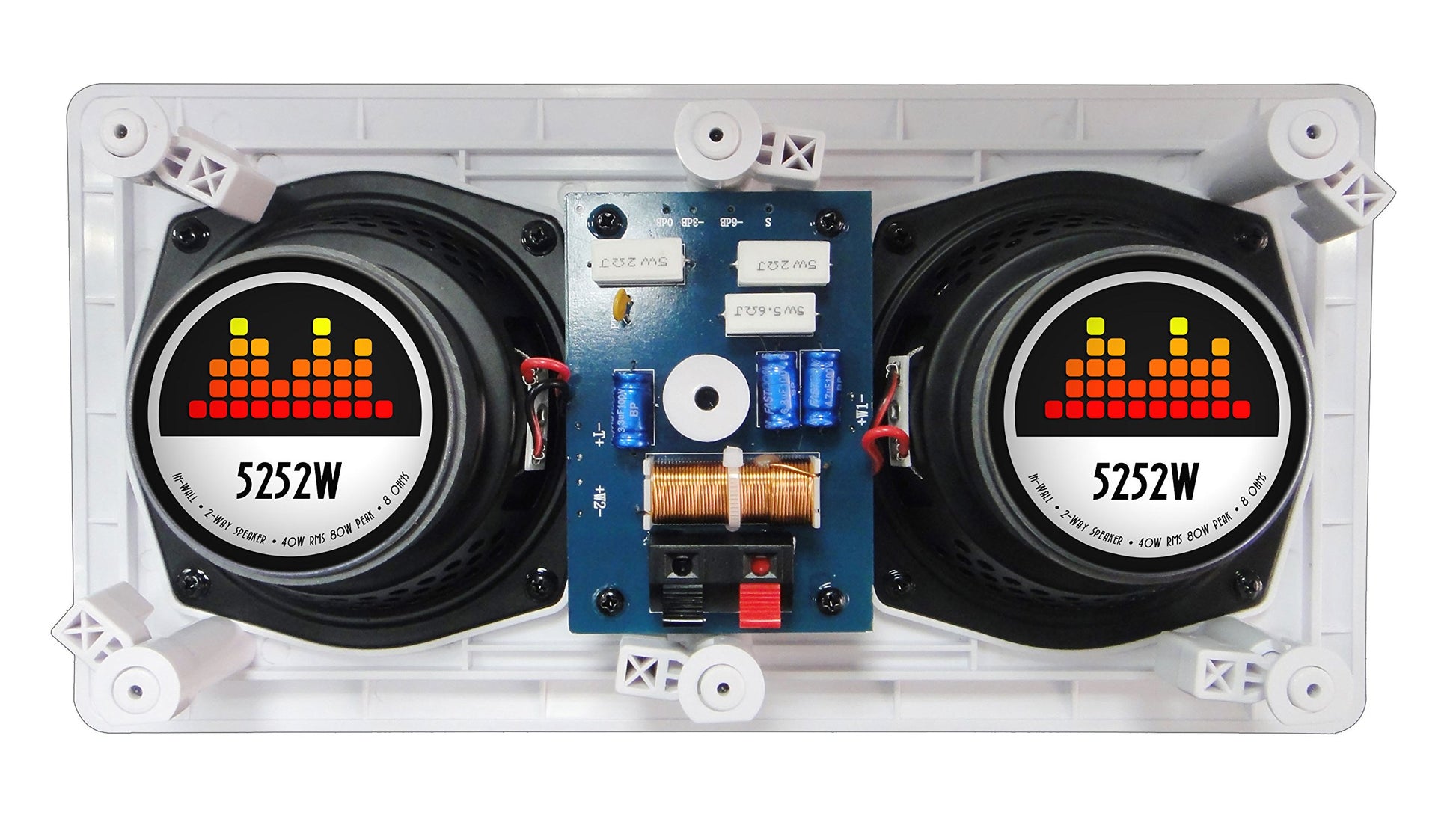5252W Silver Ticket In-Wall In-Ceiling Speaker with Pivoting Tweeter (Dual 5.25 Inch in-wall Center Channel)