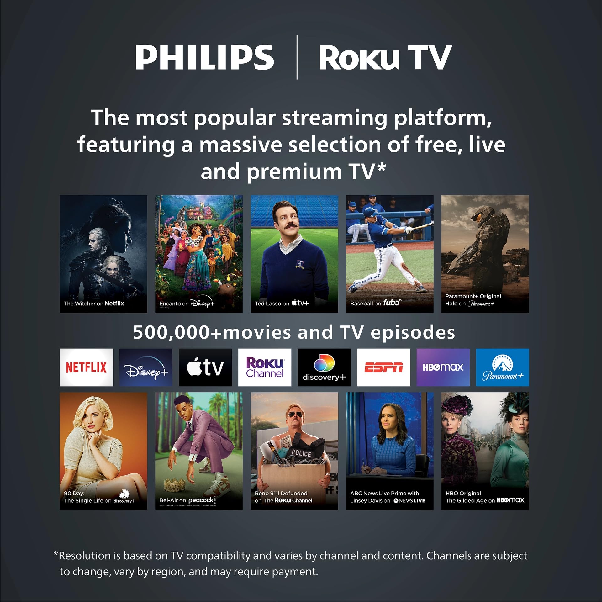 Televisión LED LCD Smart TV Philips 40 Pulgadas FHD Serie 6000 Roku Reacondicionada