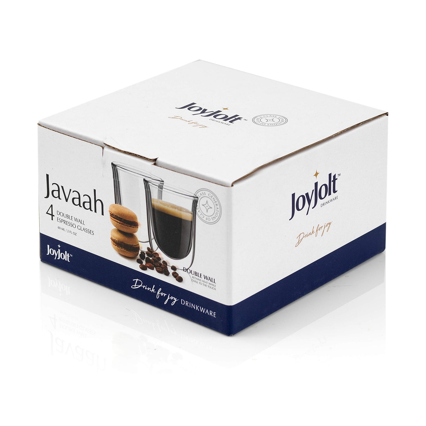 Vasos de Café Expreso JoyJolt Doble Pared 2 Onzas Juego de 4
